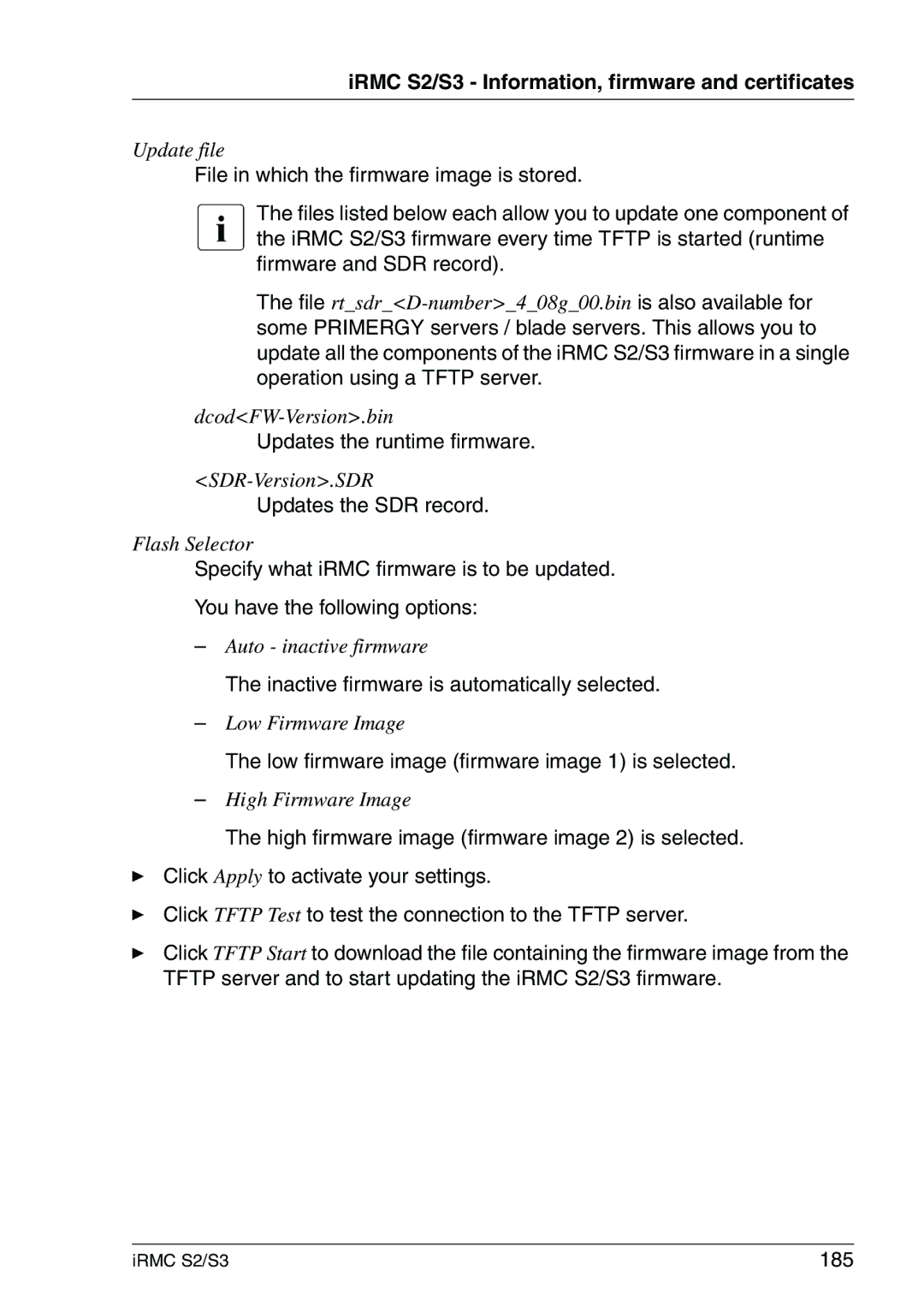 Fujitsu IRMC S2/S3 manual 185 