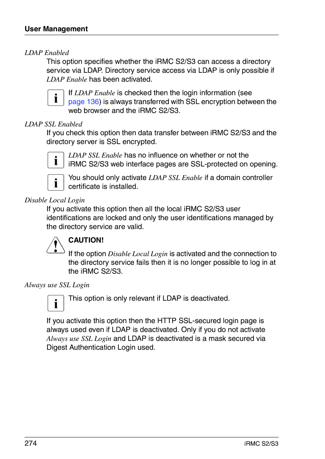 Fujitsu IRMC S2/S3 manual Ldap Enabled 