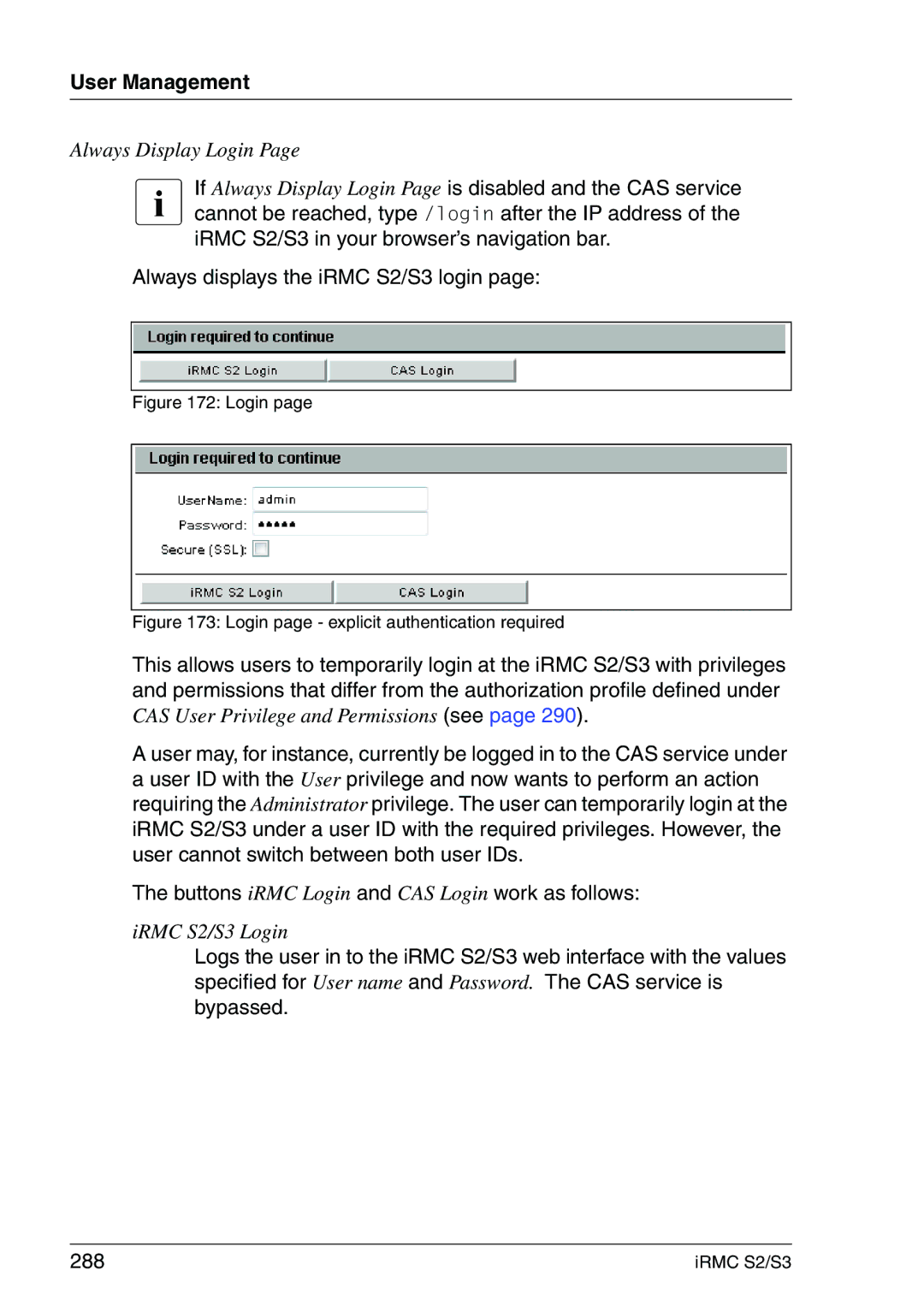 Fujitsu IRMC S2/S3 manual Always Display Login 