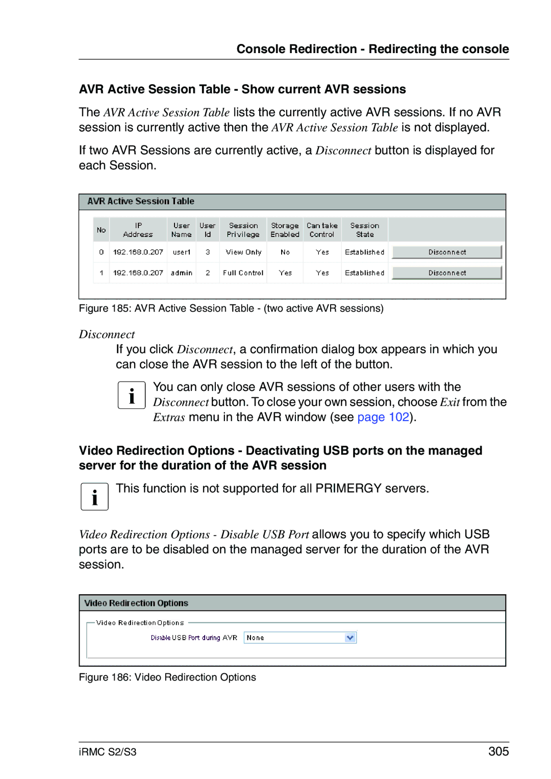 Fujitsu IRMC S2/S3 manual This function is not supported for all Primergy servers, 305 