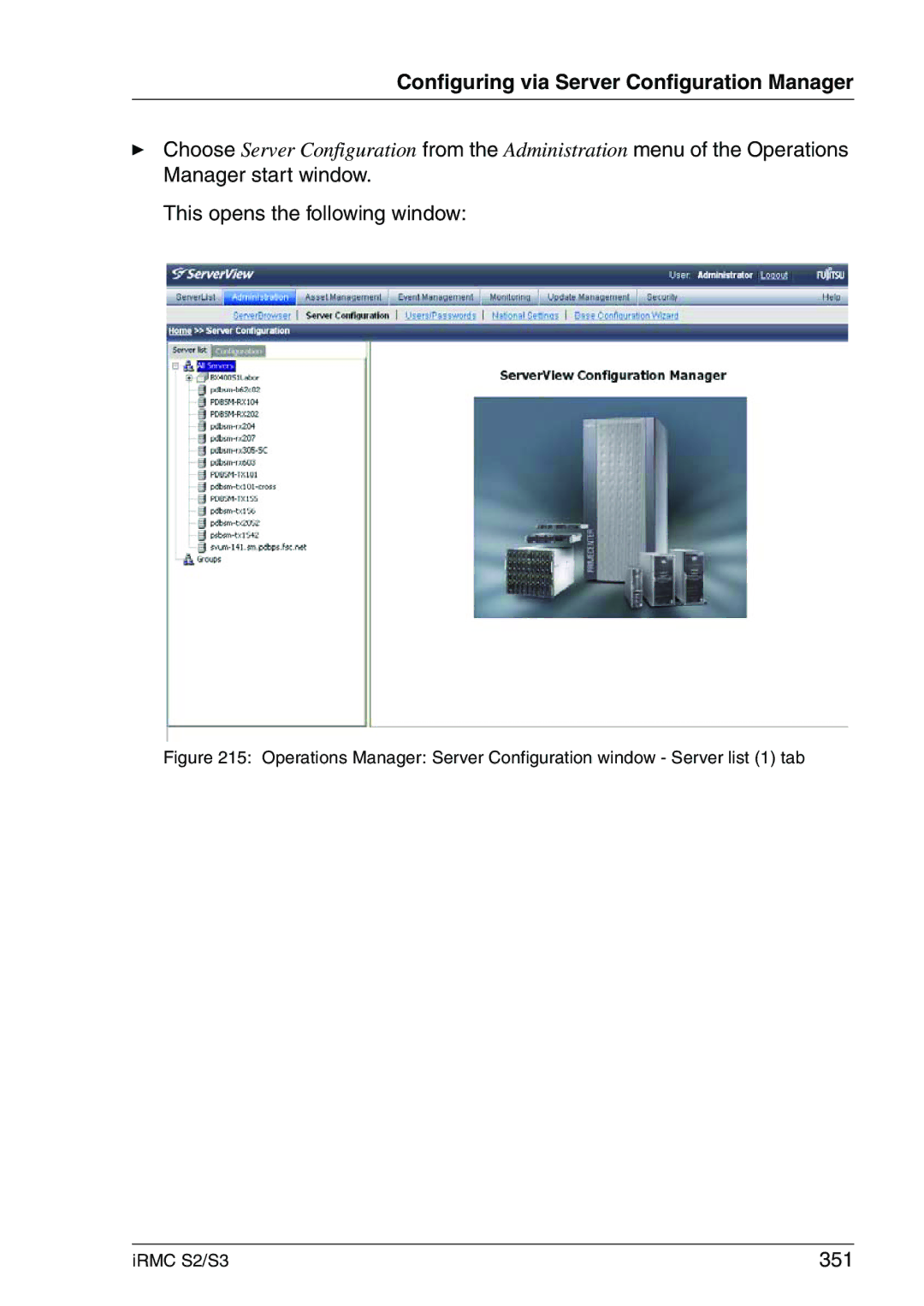 Fujitsu IRMC S2/S3 manual This opens the following window, 351 