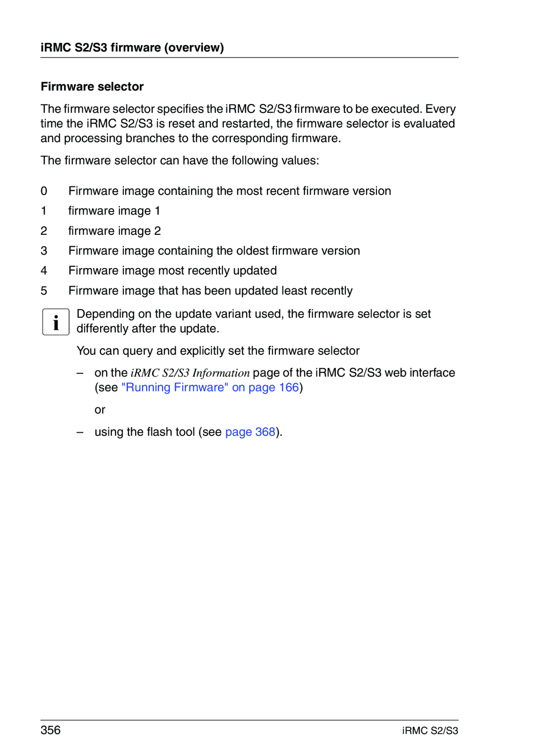 Fujitsu manual IRMC S2/S3 firmware overview Firmware selector 