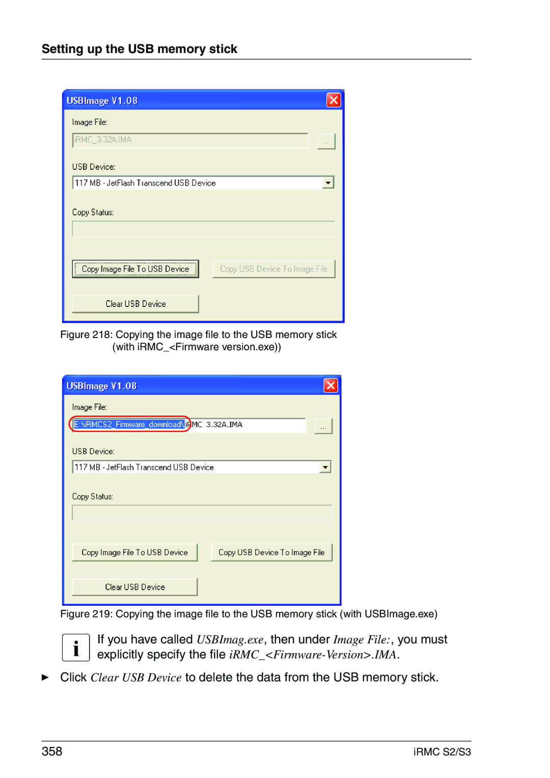 Fujitsu IRMC S2/S3 manual Setting up the USB memory stick 