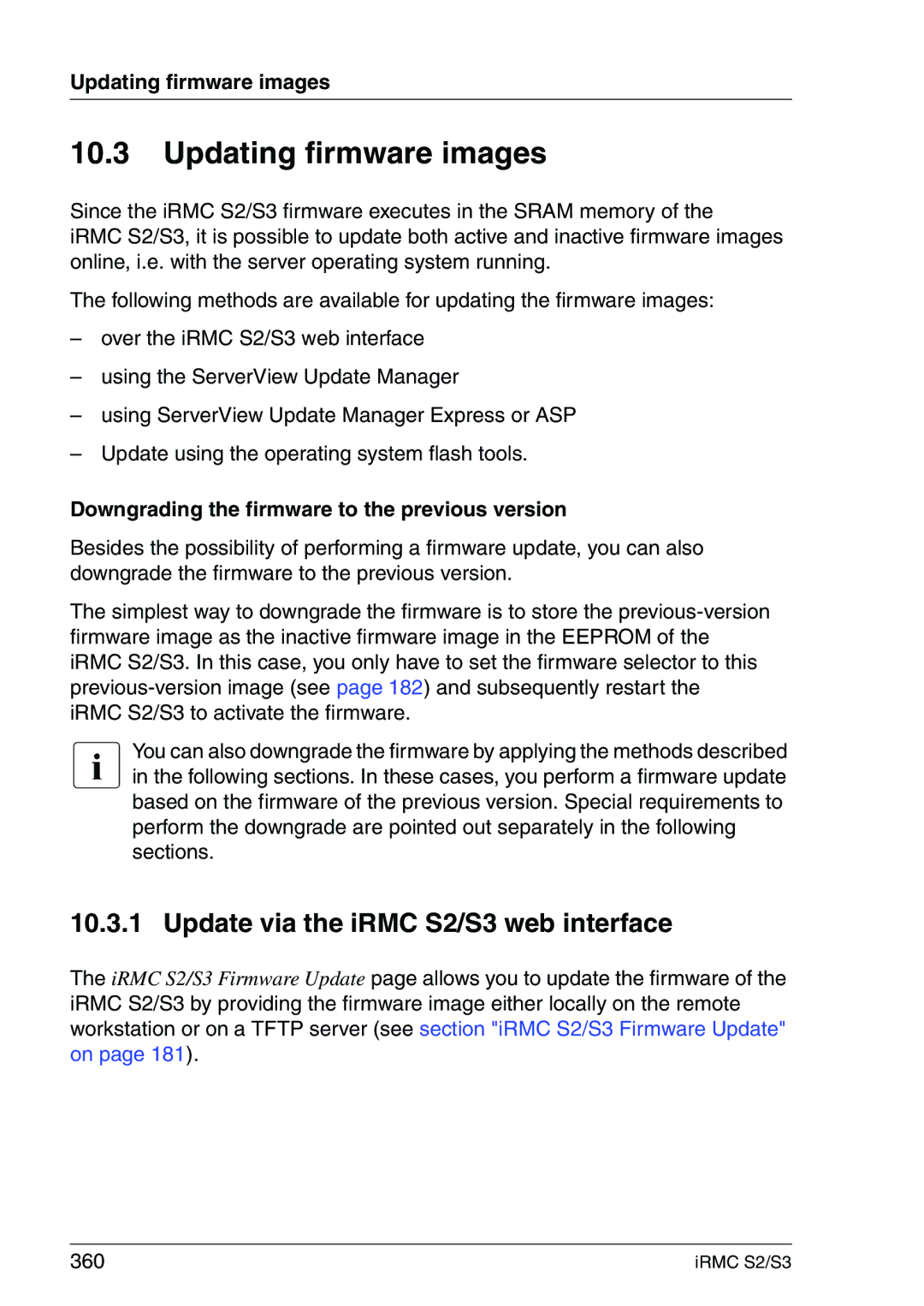 Fujitsu IRMC S2/S3 manual Updating firmware images, Update via the iRMC S2/S3 web interface 