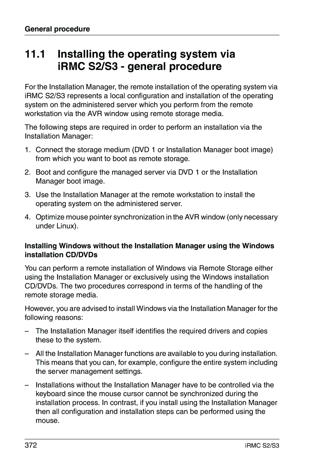 Fujitsu IRMC S2/S3 manual General procedure 