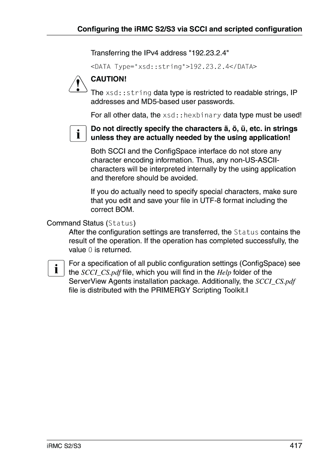 Fujitsu IRMC S2/S3 manual Transferring the IPv4 address, 417 