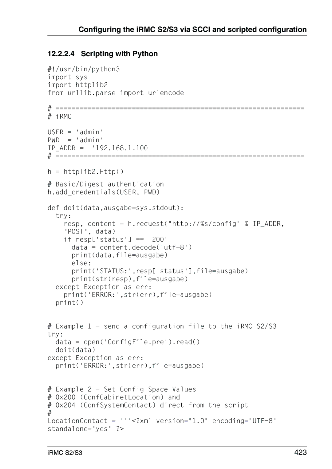 Fujitsu IRMC S2/S3 manual 423 