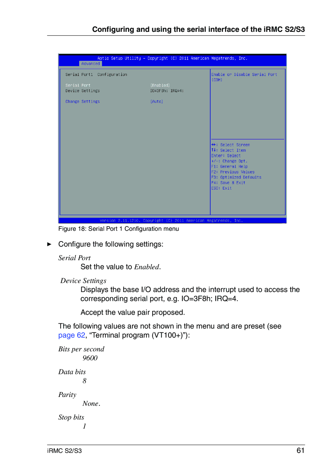 Fujitsu IRMC S2/S3 manual Serial Port 