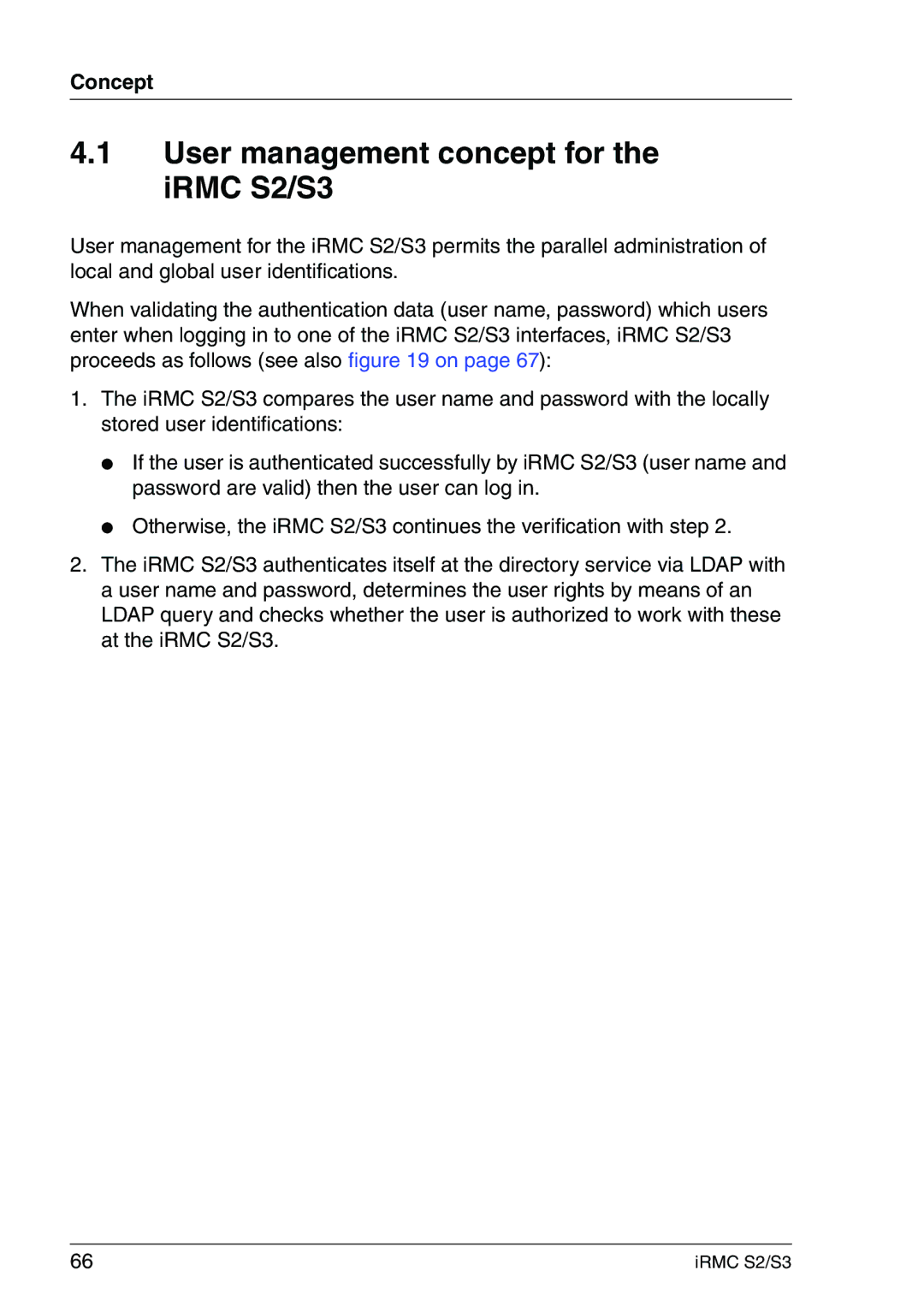 Fujitsu IRMC S2/S3 manual User management concept for the iRMC S2/S3, Concept 