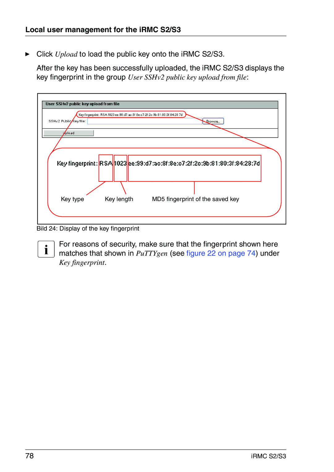 Fujitsu IRMC S2/S3 manual Click Upload to load the public key onto the iRMC S2/S3 