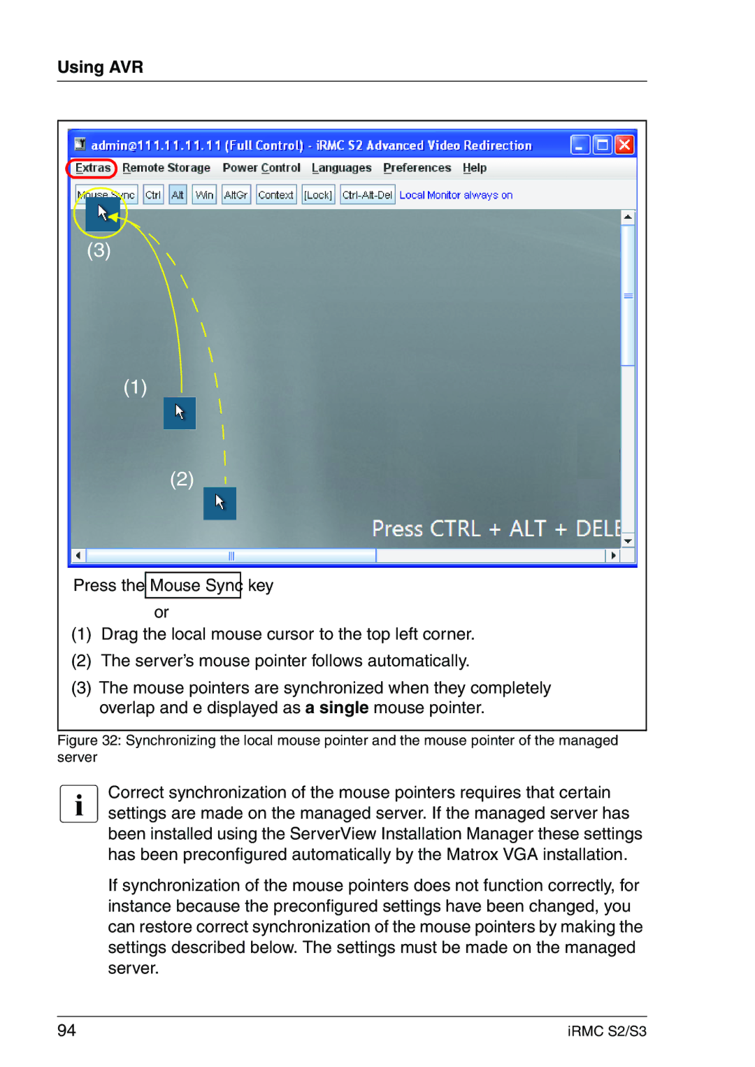 Fujitsu IRMC S2/S3 manual Using AVR 