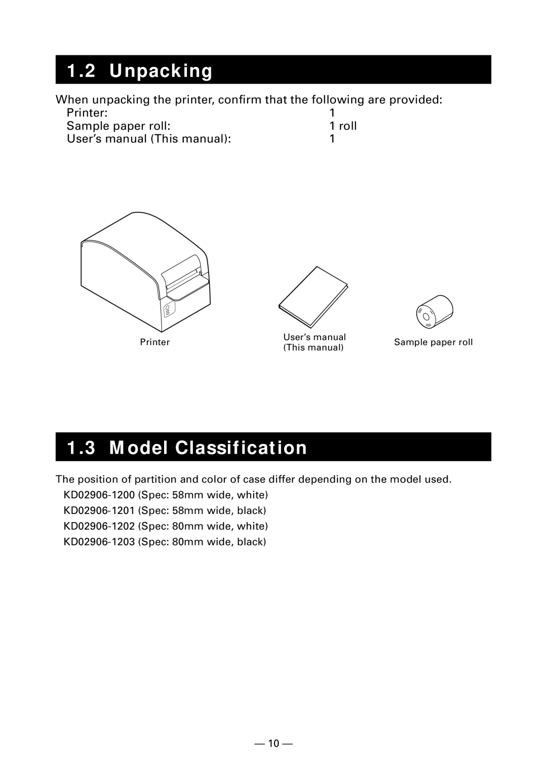 Fujitsu KD96009-0648 user manual Unpacking, Model Classification 