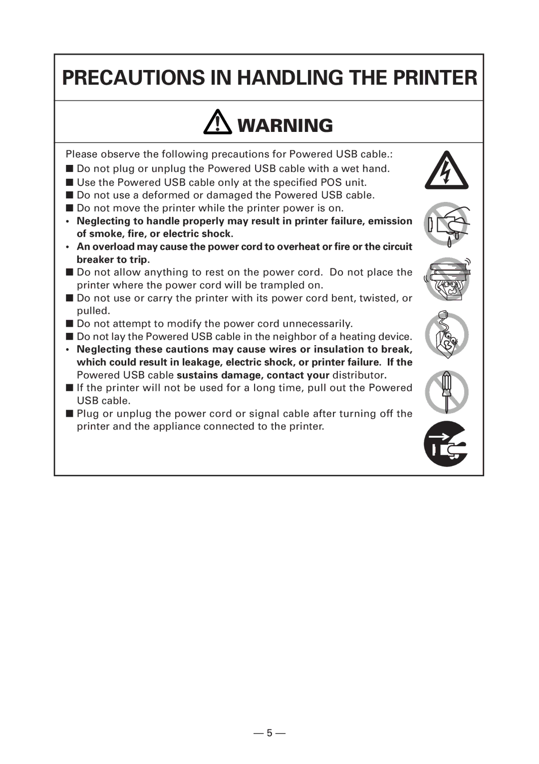 Fujitsu KD96009-0648 user manual Precautions in Handling the Printer 