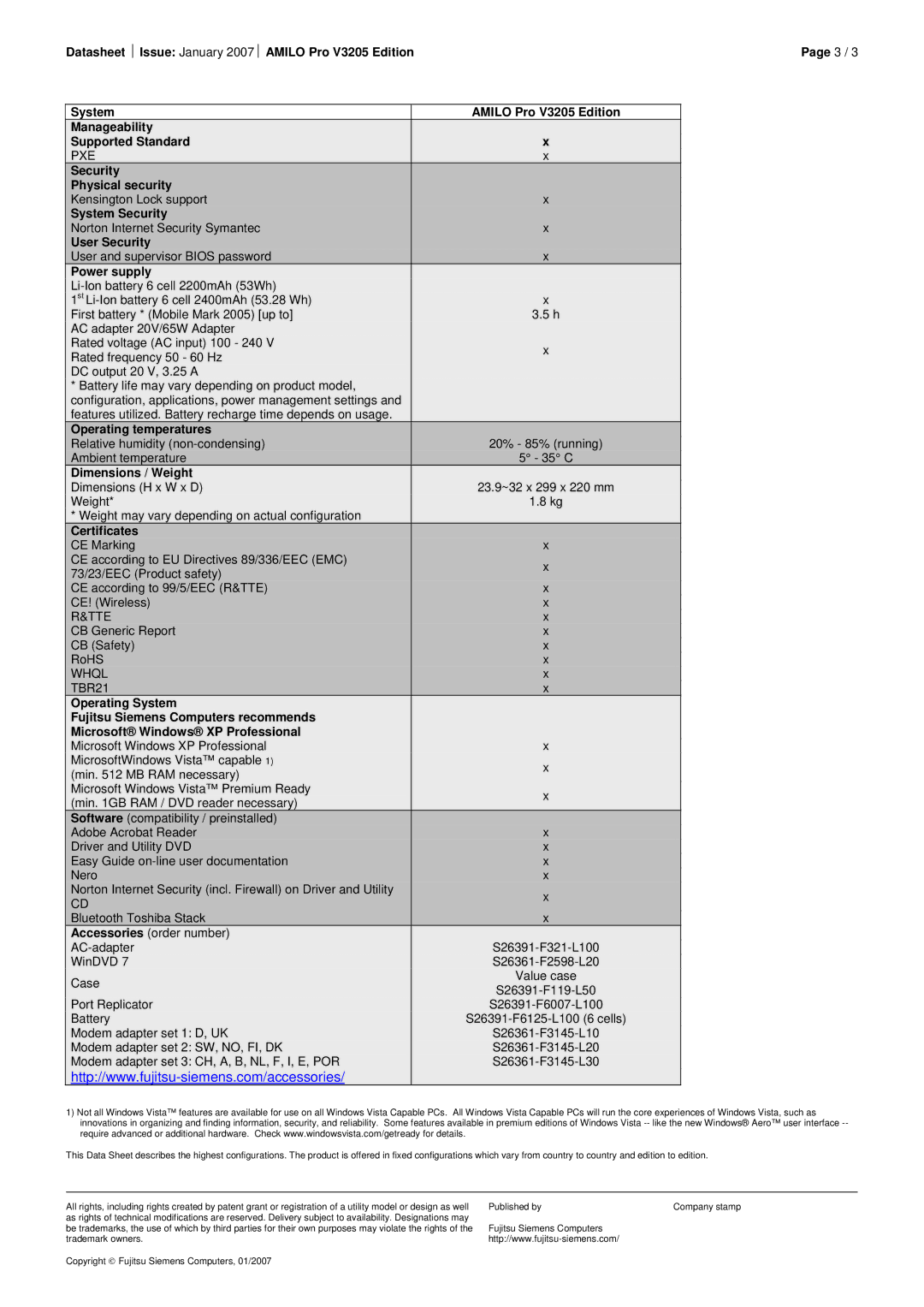 Fujitsu Laptop PC manual Manageability Supported Standard, Security Physical security, System Security, User Security 