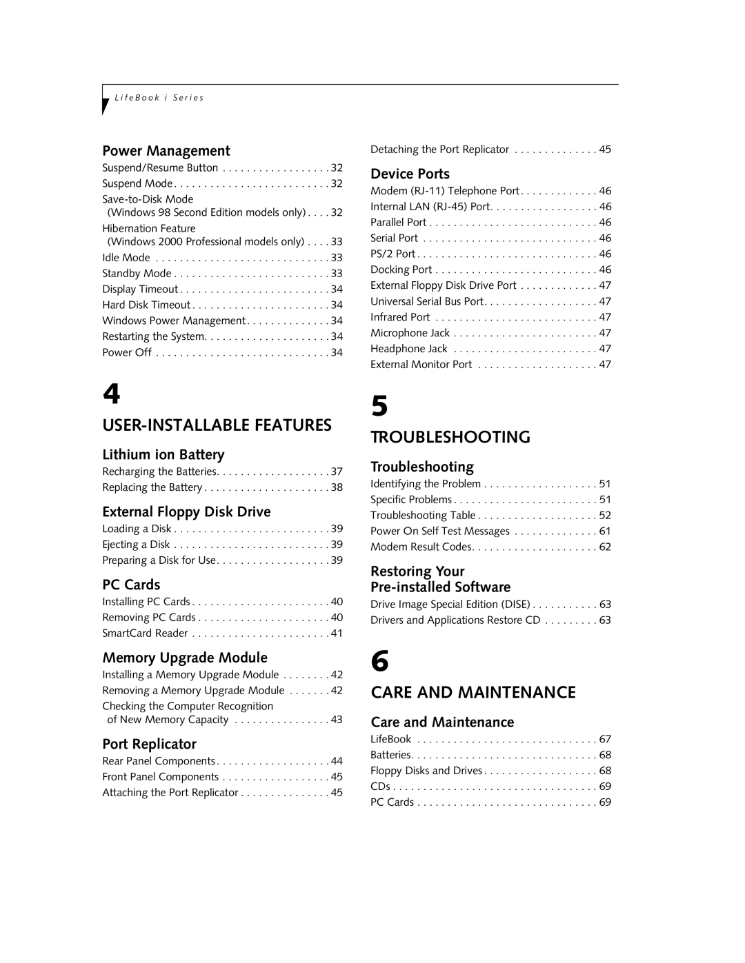 Fujitsu Laptop manual Care and Maintenance 