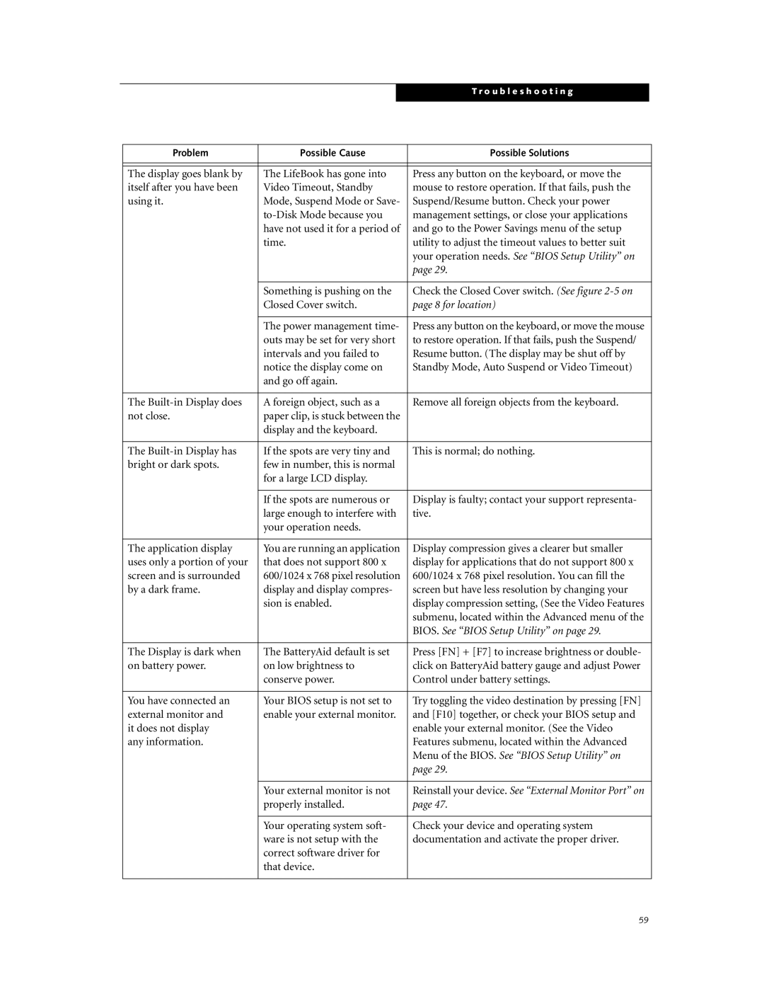 Fujitsu Laptop manual Your operation needs. See Bios Setup Utility on 