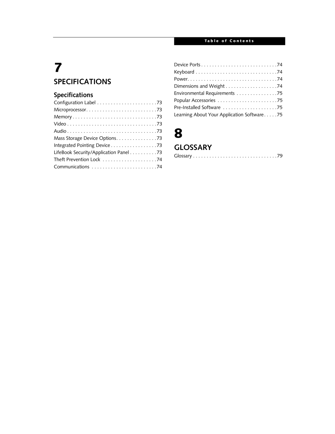 Fujitsu Laptop manual Glossary 