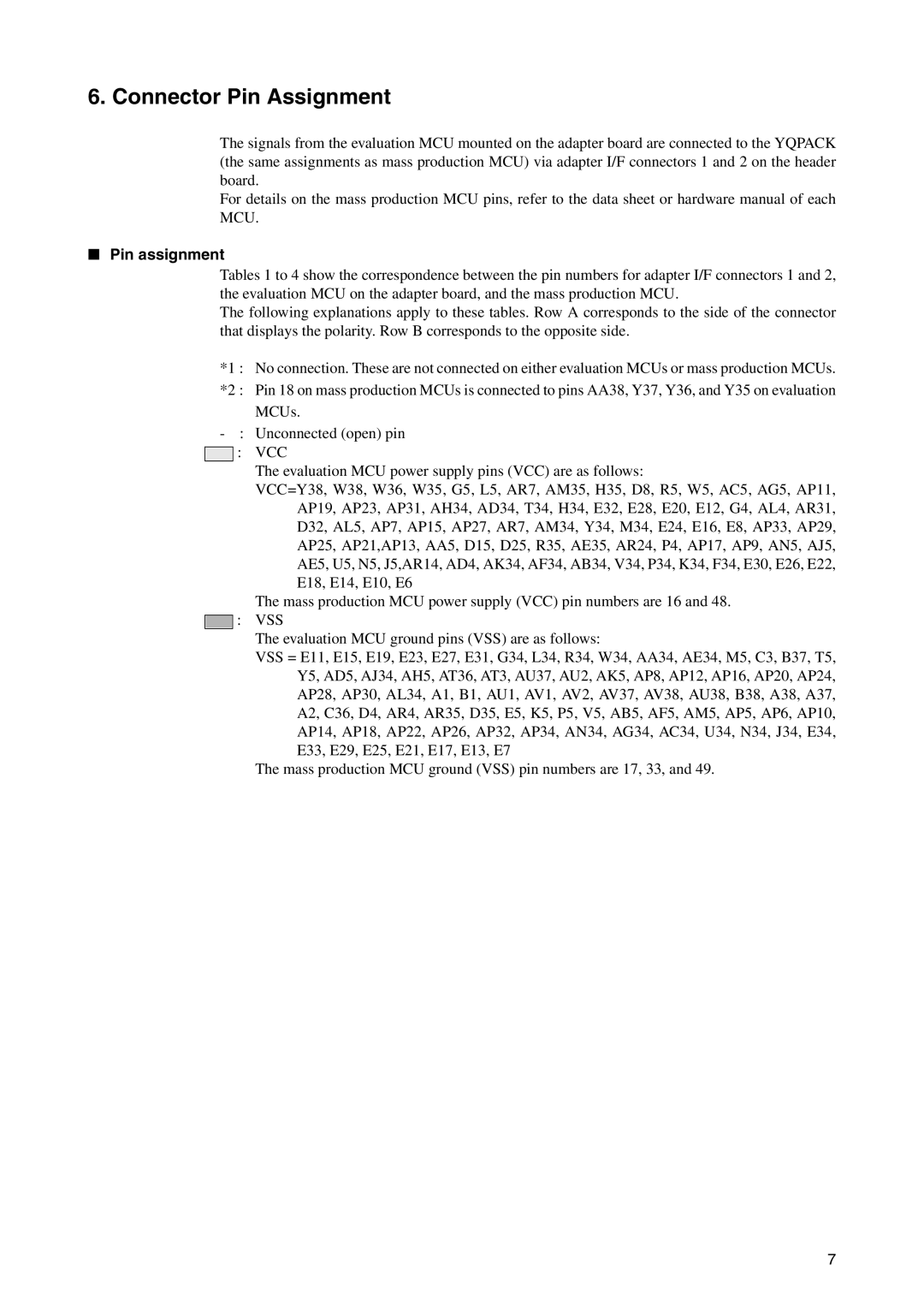 Fujitsu LQFP-64P operation manual Connector Pin Assignment, Pin assignment 