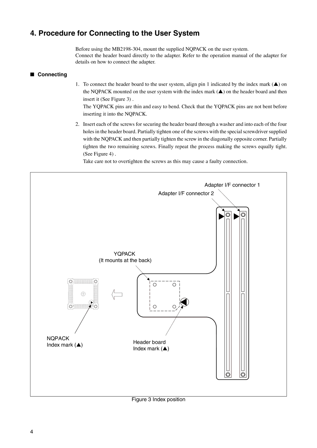 Fujitsu LQFP-64P operation manual Procedure for Connecting to the User System 