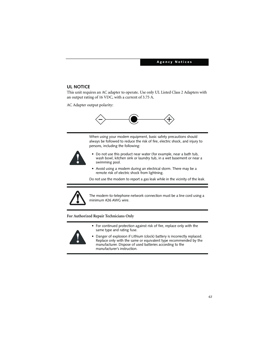 Fujitsu LT800P warranty UL Notice 