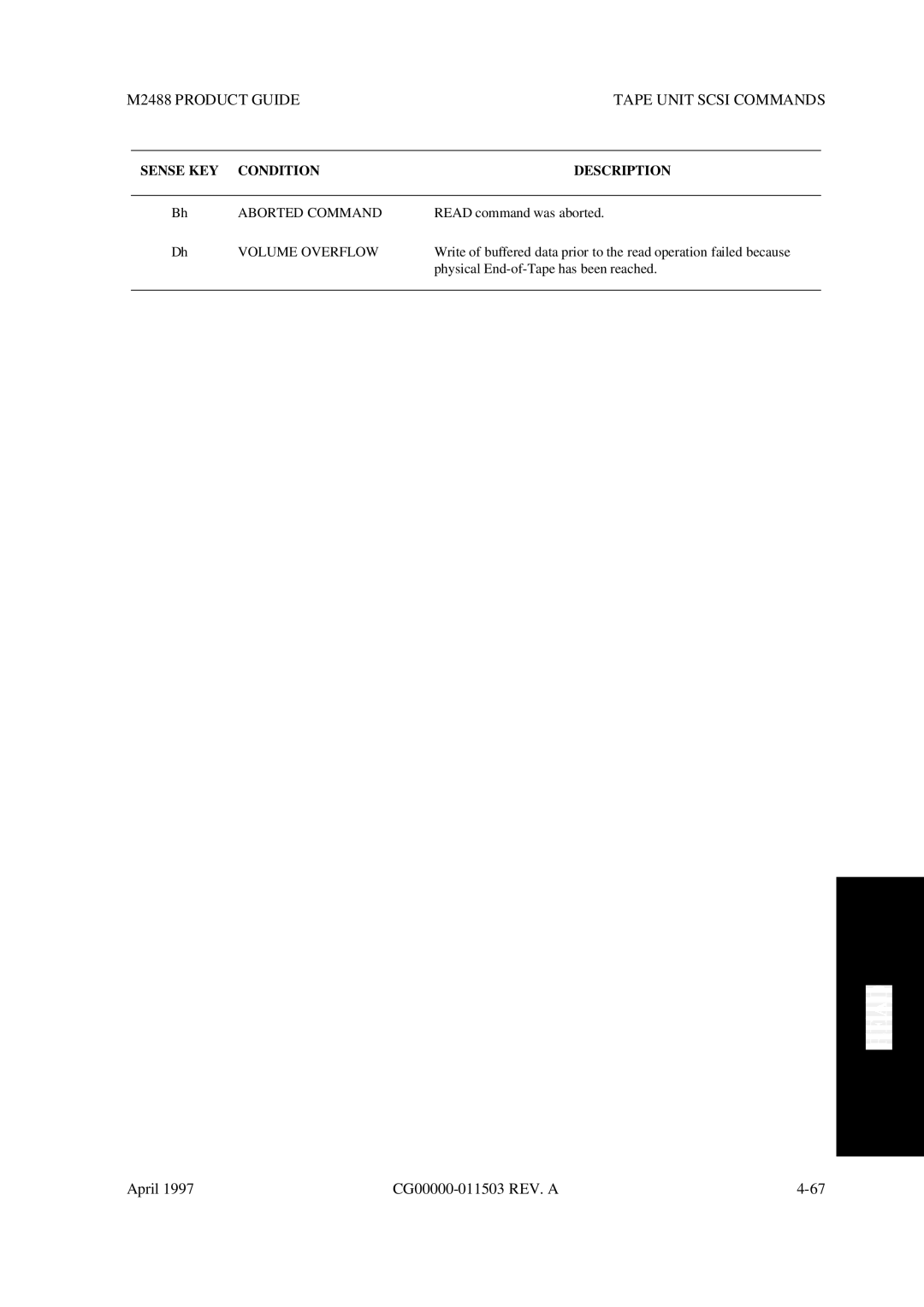 Fujitsu M2488 manual Read command was aborted 