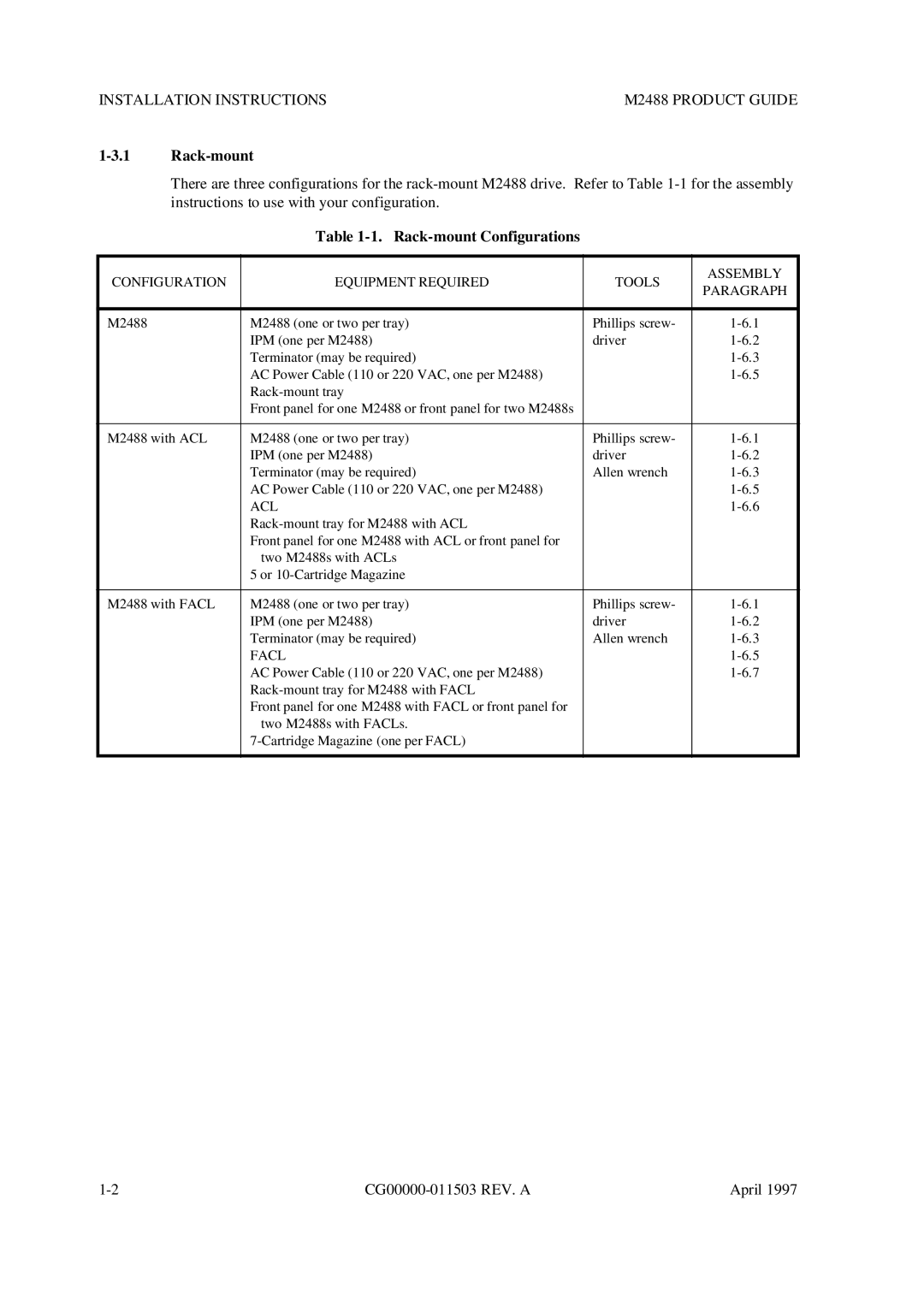 Fujitsu manual Installation Instructions M2488 Product Guide, Rack-mount Configurations 