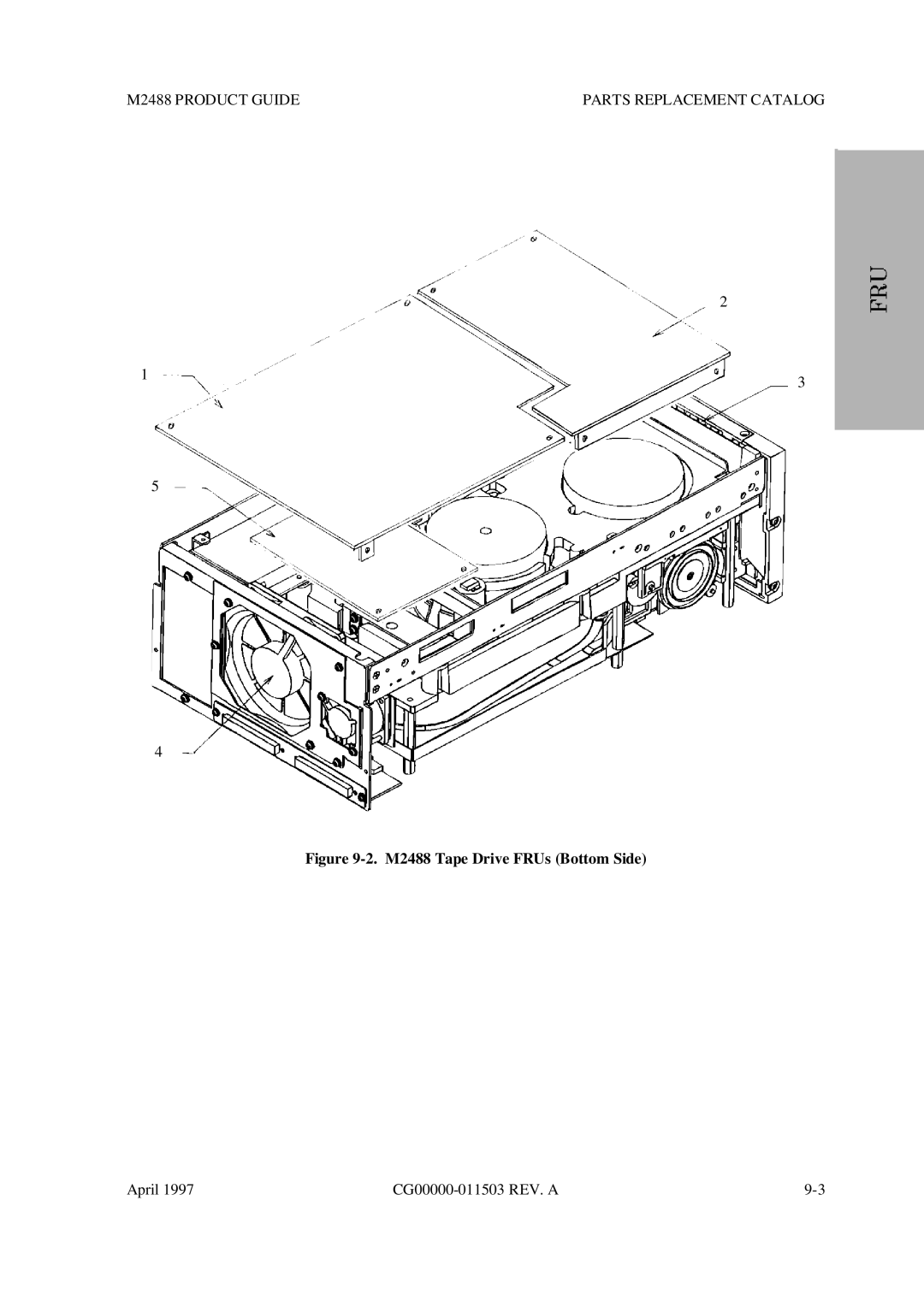 Fujitsu manual M2488 Tape Drive FRUs Bottom Side 