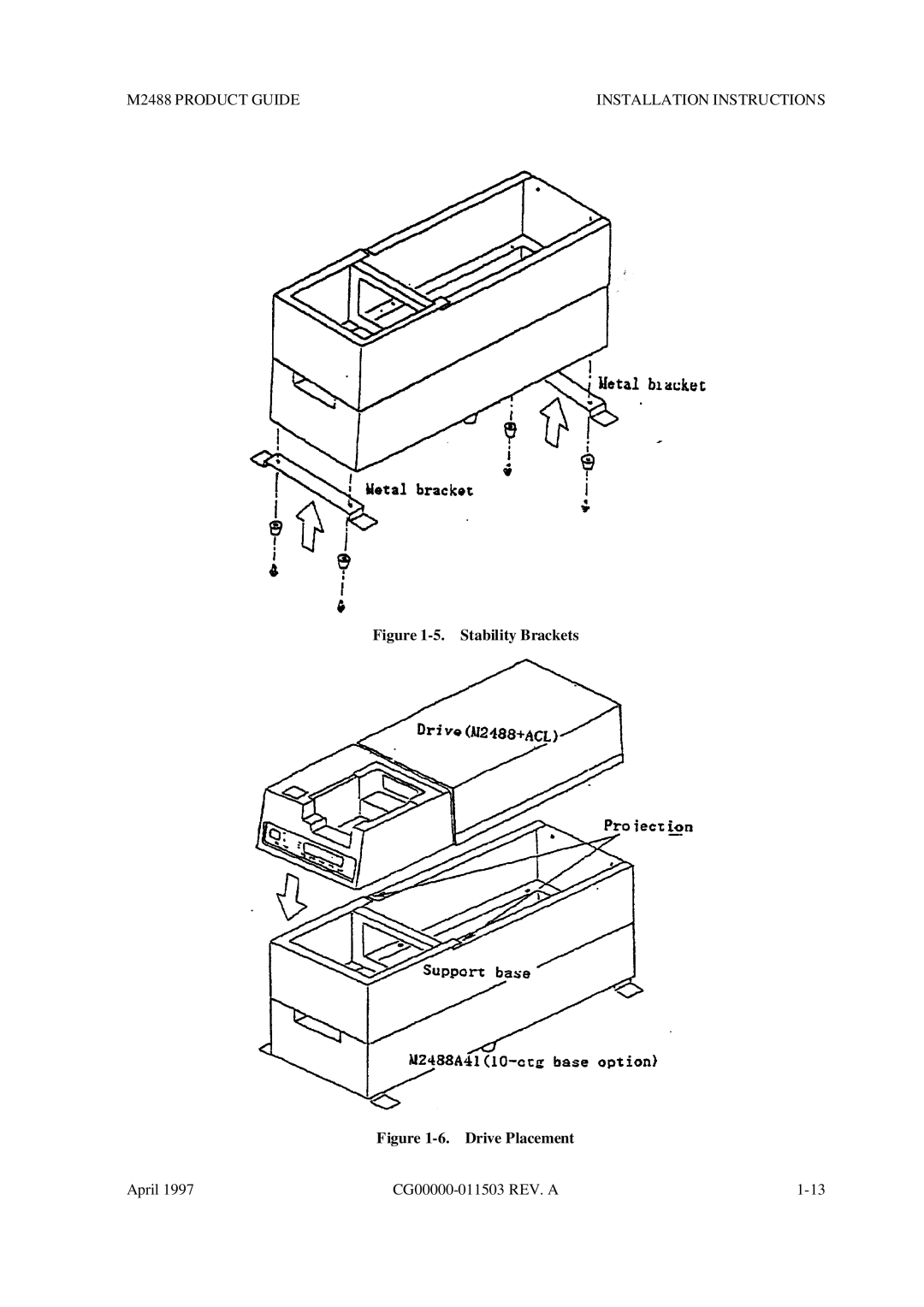 Fujitsu M2488 manual Stability Brackets 