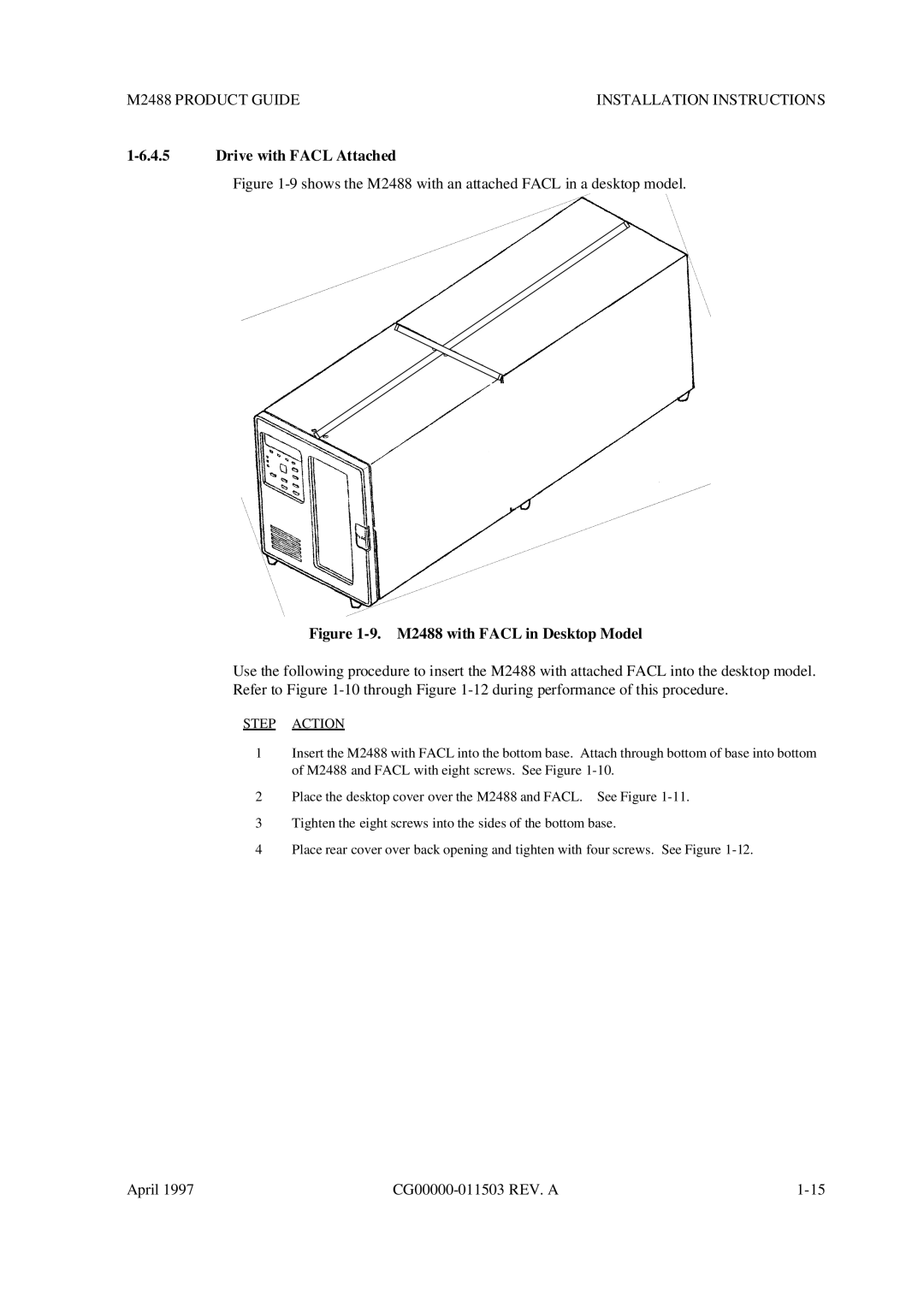 Fujitsu manual Drive with Facl Attached, M2488 with Facl in Desktop Model 