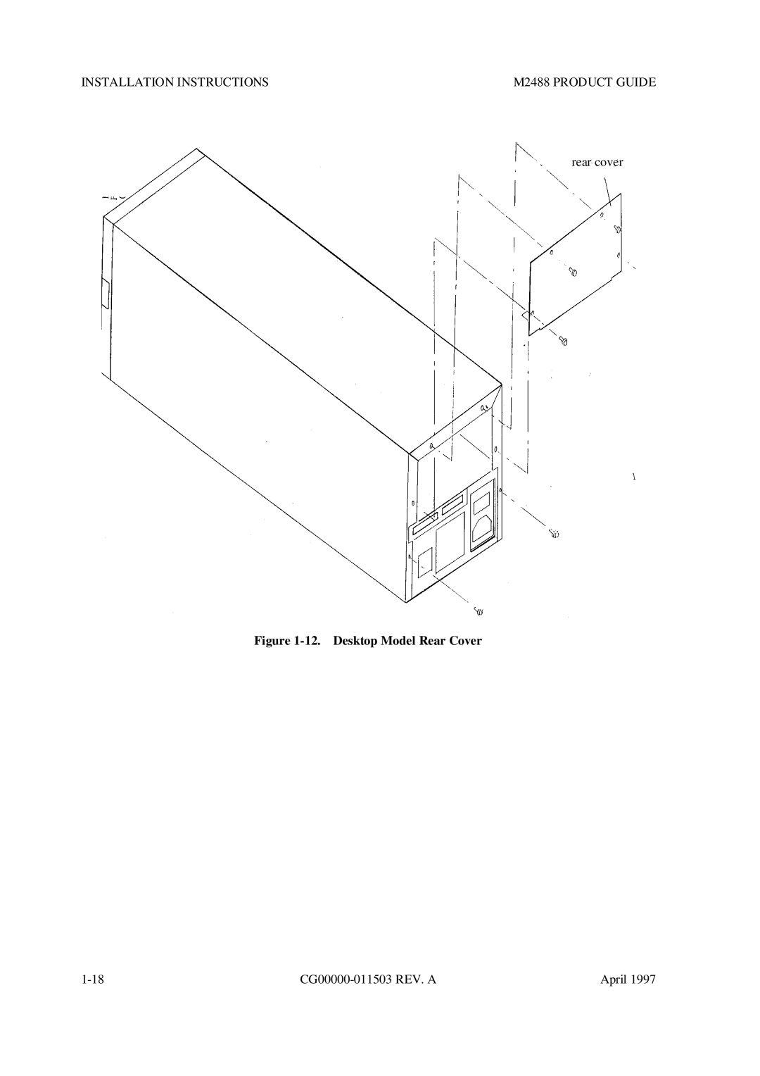 Fujitsu M2488 manual Desktop Model Rear Cover 