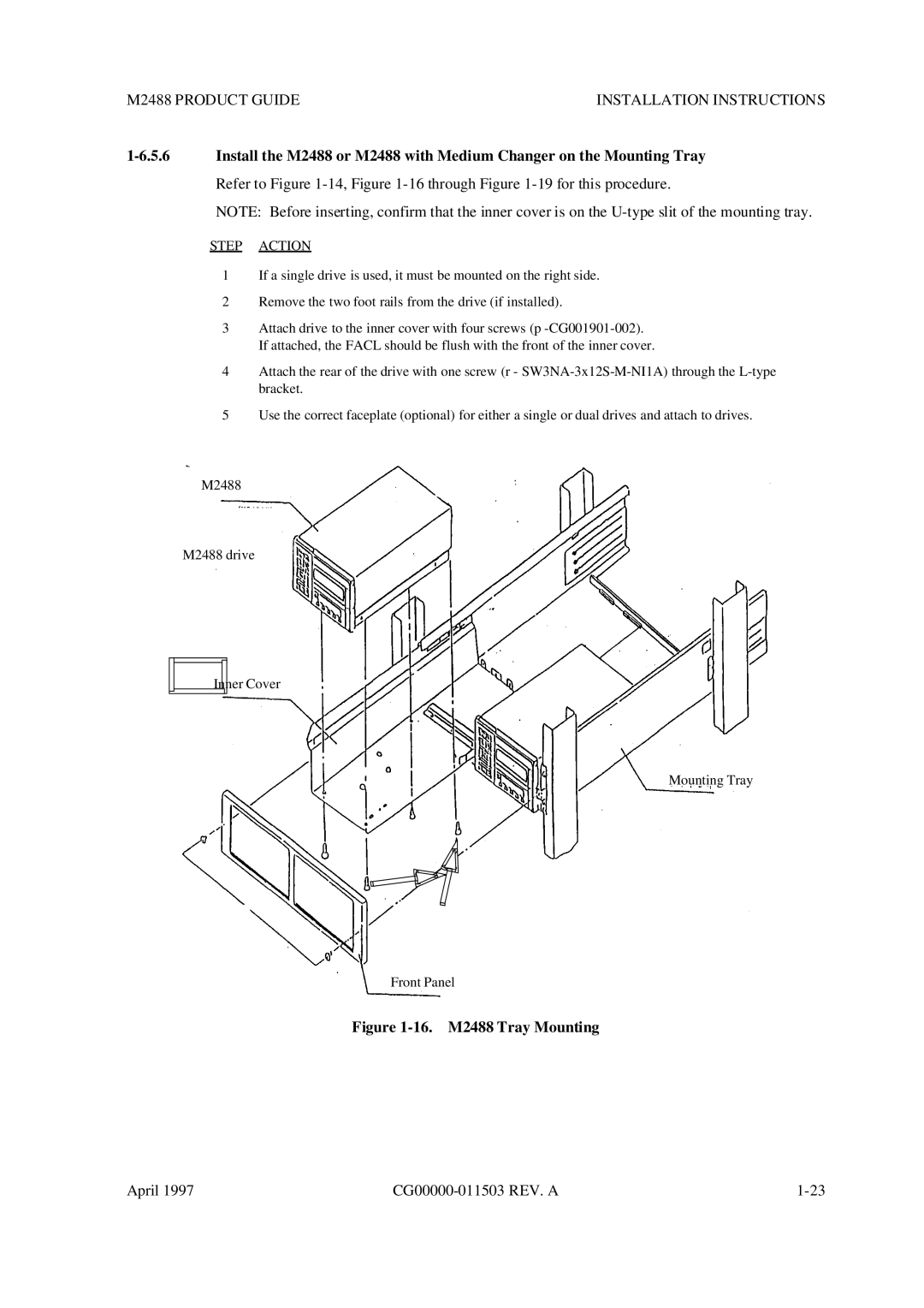 Fujitsu manual 16. M2488 Tray Mounting 