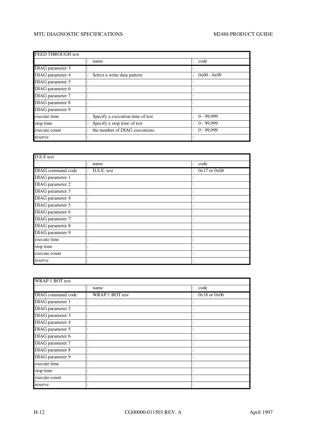 Fujitsu manual MTU Diagnostic Specifications M2488 Product Guide 