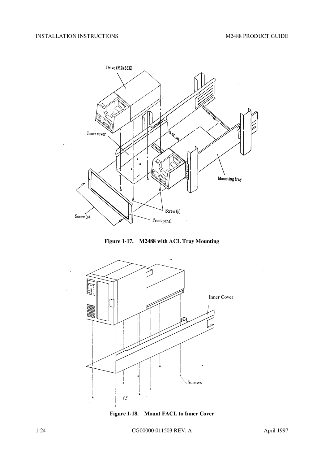 Fujitsu manual 17. M2488 with ACL Tray Mounting 