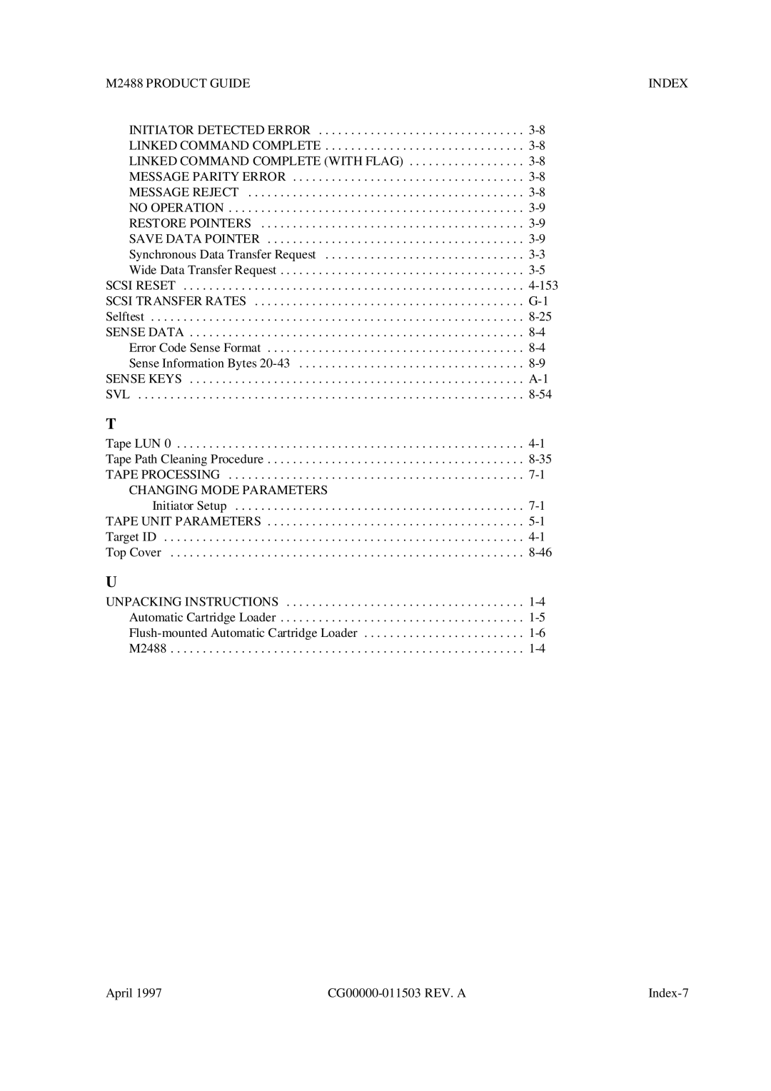 Fujitsu M2488 manual Changing Mode Parameters 