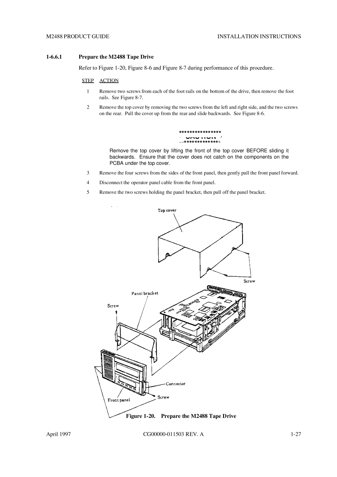 Fujitsu manual Prepare the M2488 Tape Drive 