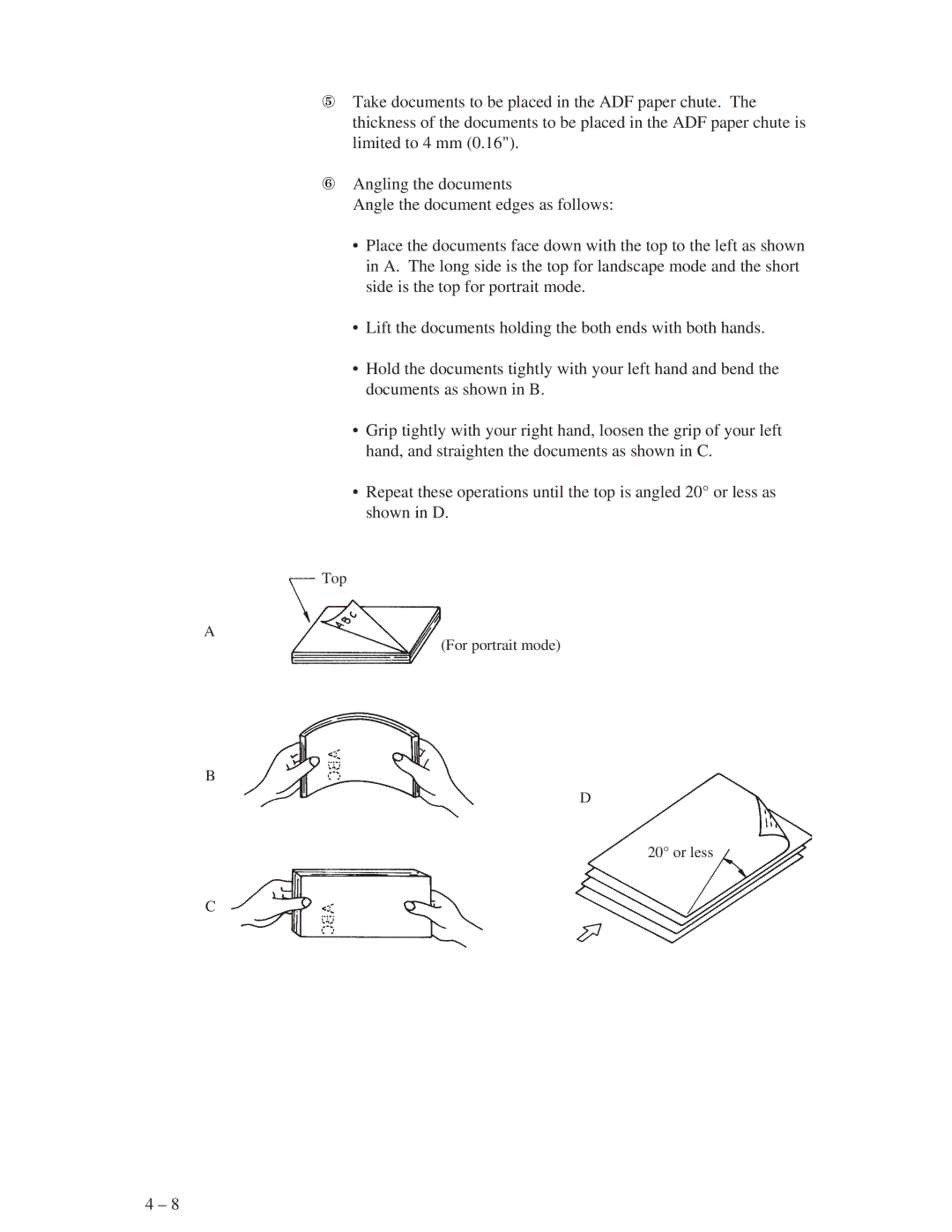 Fujitsu M3093DE, M3093DG manual Top For portrait mode Or less 