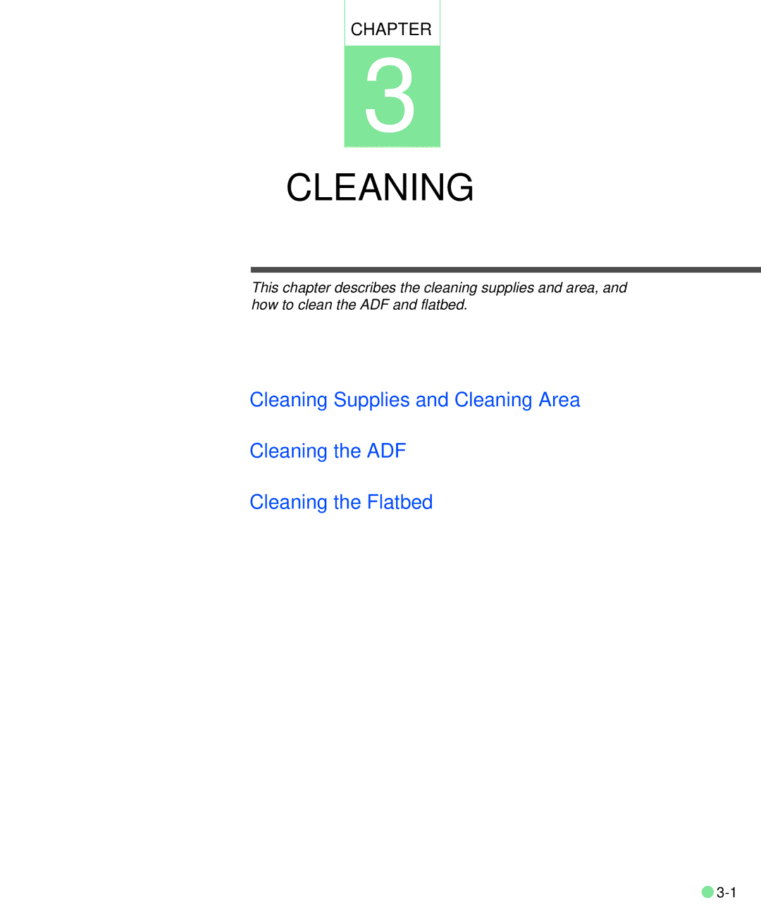 Fujitsu M3093DE/DG manual Cleaning 