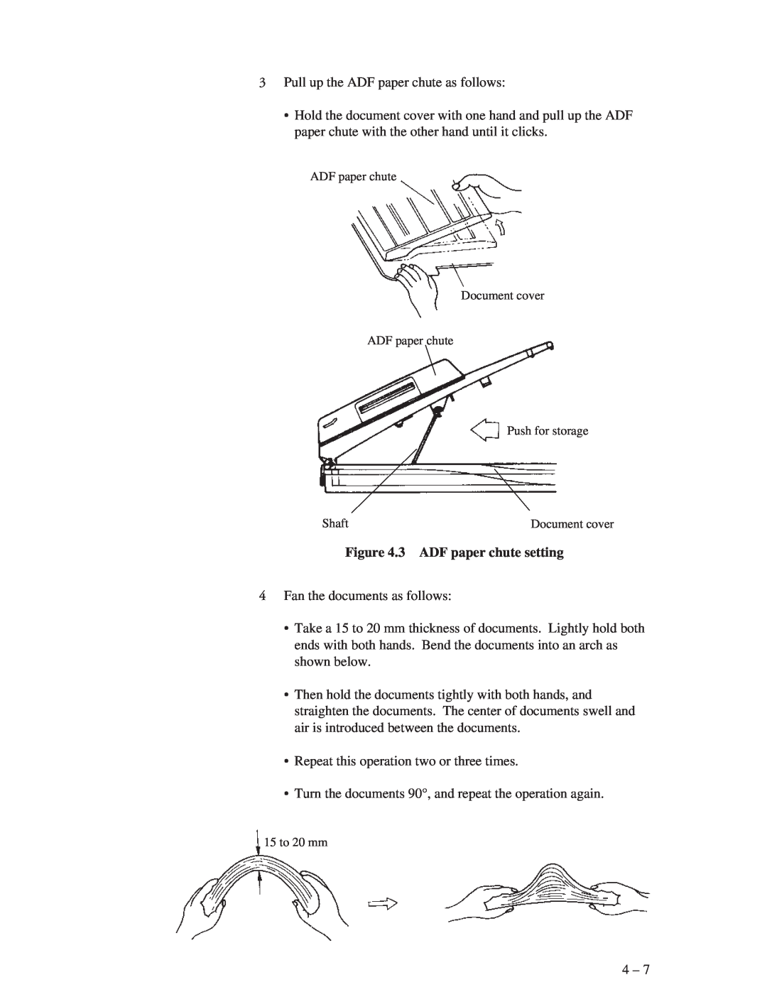 Fujitsu M3093EX, M3093GX manual 3 ADF paper chute setting 