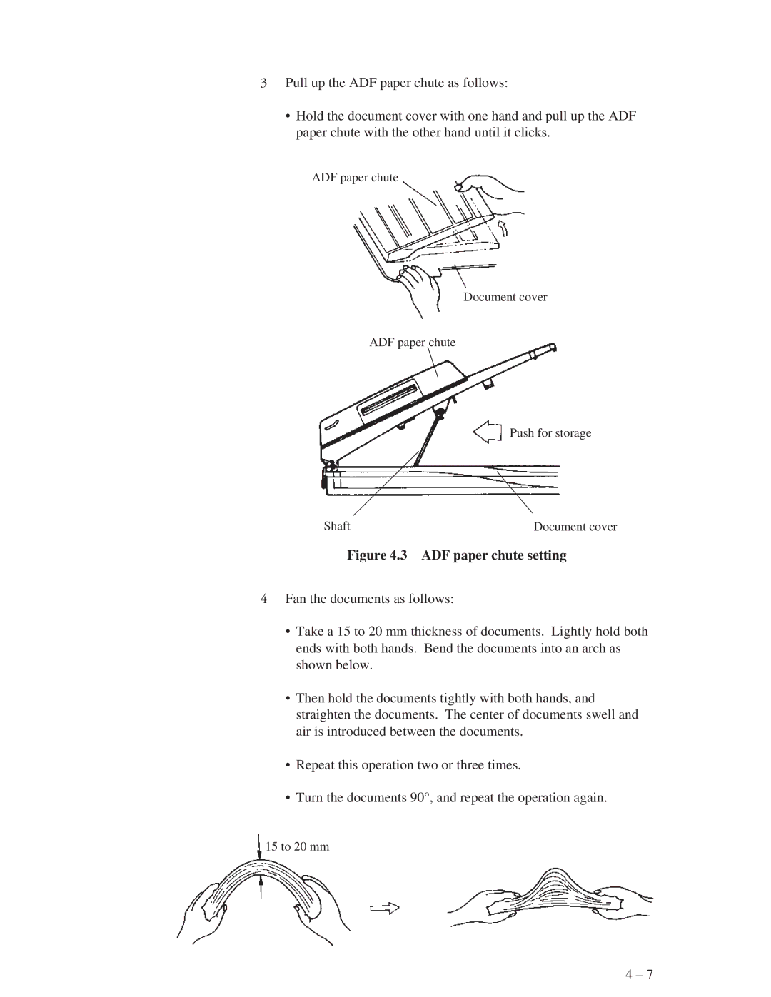 Fujitsu M3093EX, M3093GX manual ADF paper chute setting 