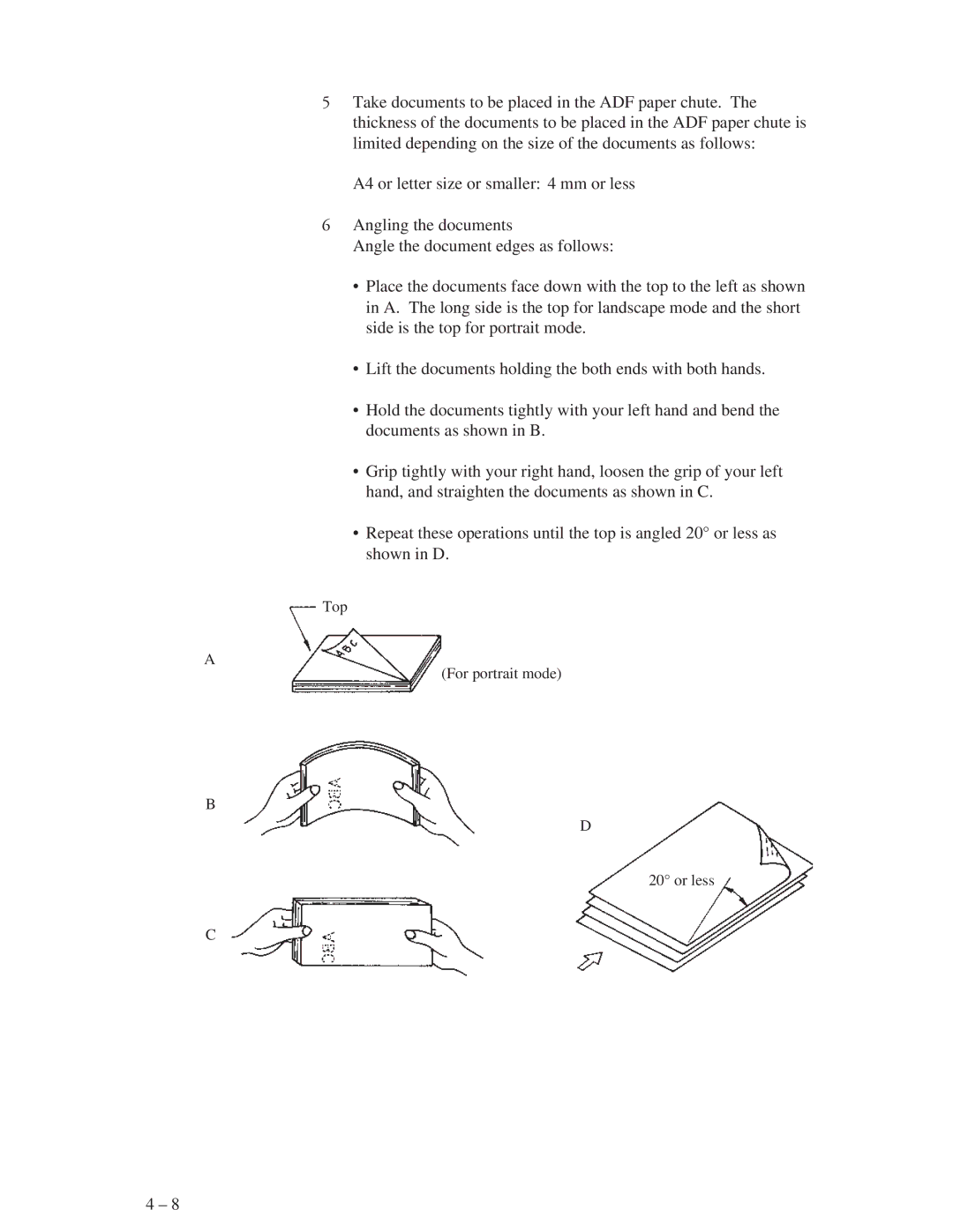 Fujitsu M3093GX, M3093EX manual Top For portrait mode Or less 