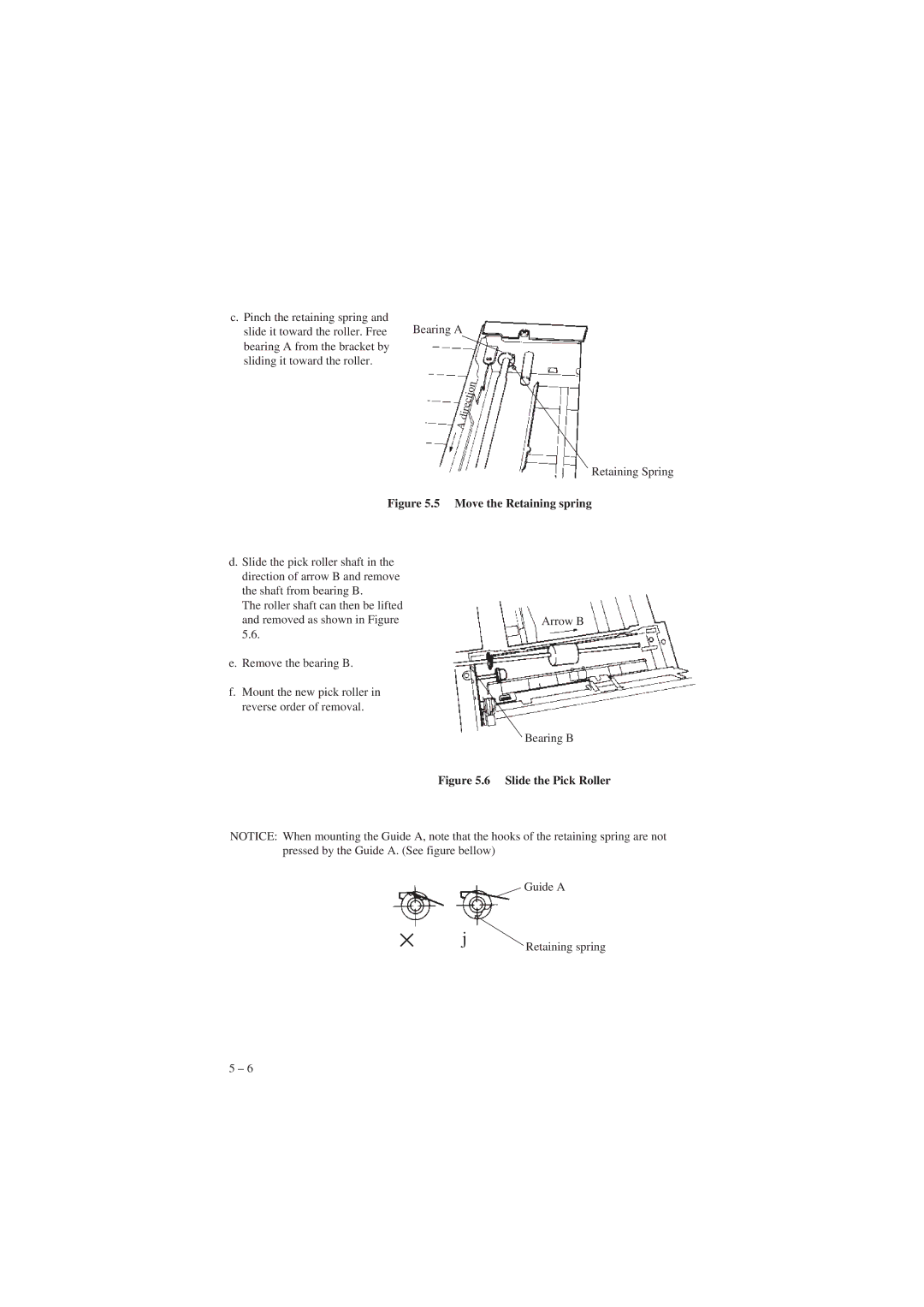 Fujitsu M3093GX, M3093EX manual Move the Retaining spring 