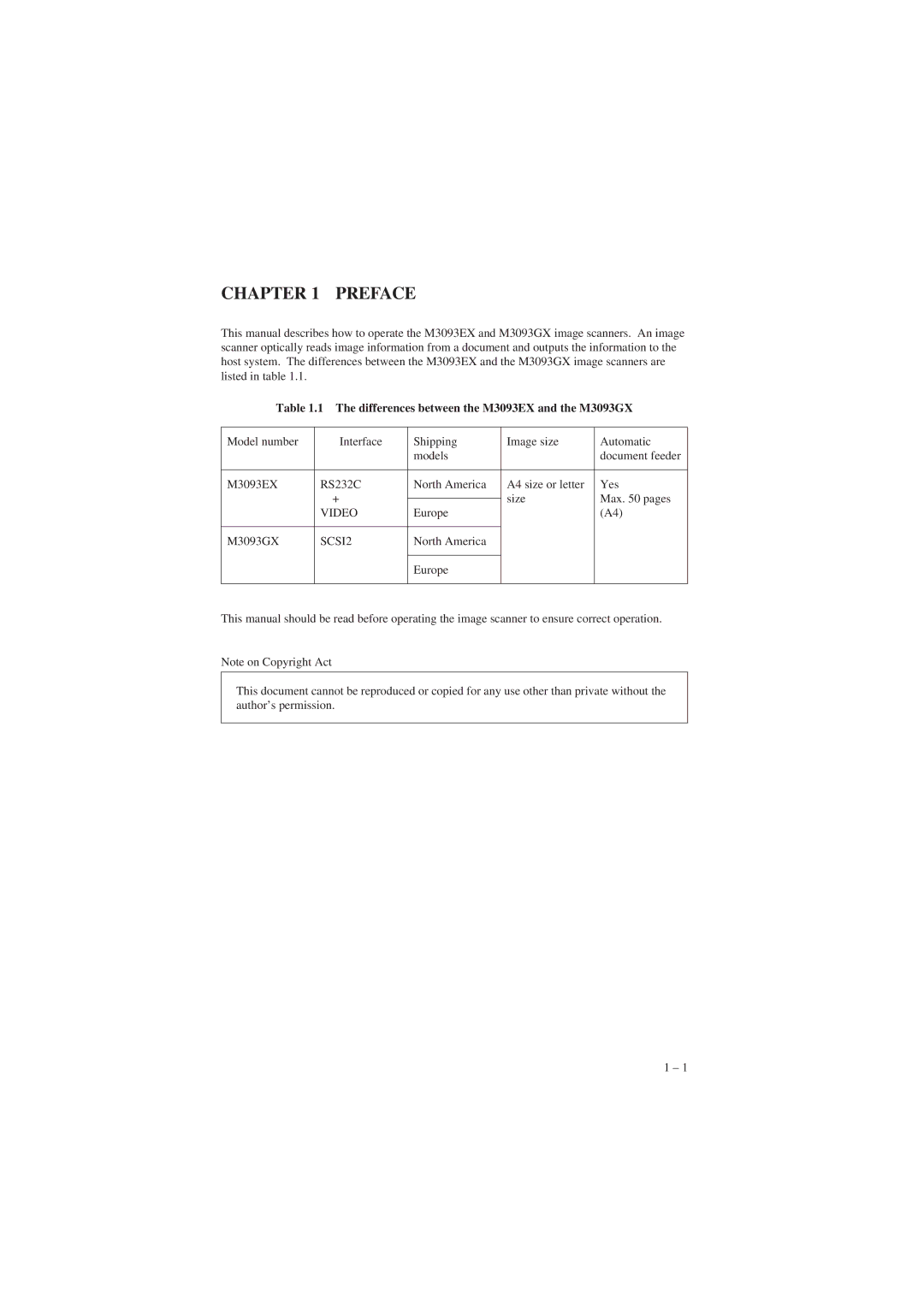 Fujitsu manual Preface, Differences between the M3093EX and the M3093GX 