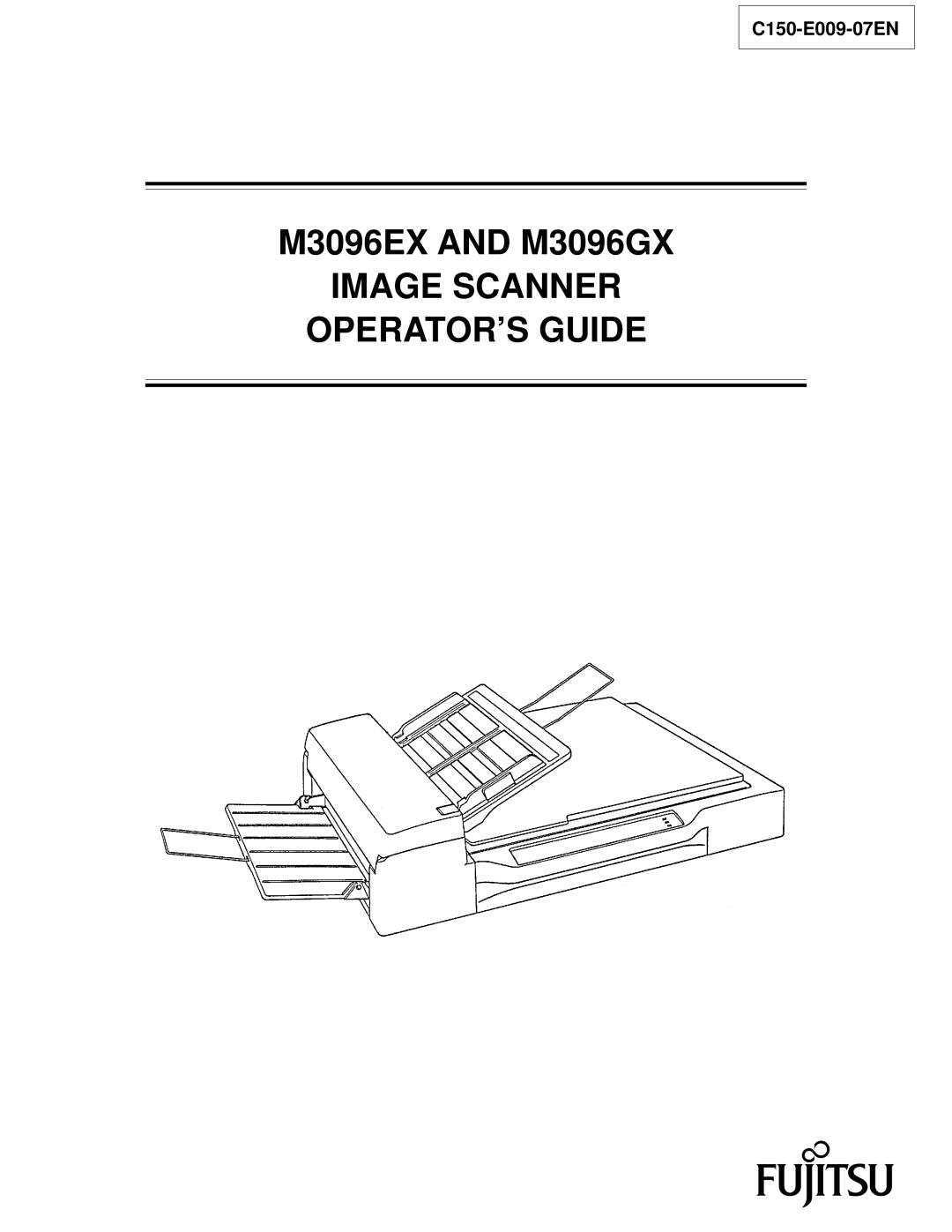 Fujitsu M3096GX, M3096EX manual Image Scanner OPERATOR’S Guide 