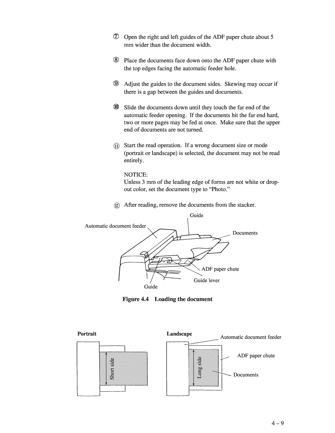 Fujitsu M3096EX, M3096GX manual 4 Loading the document 