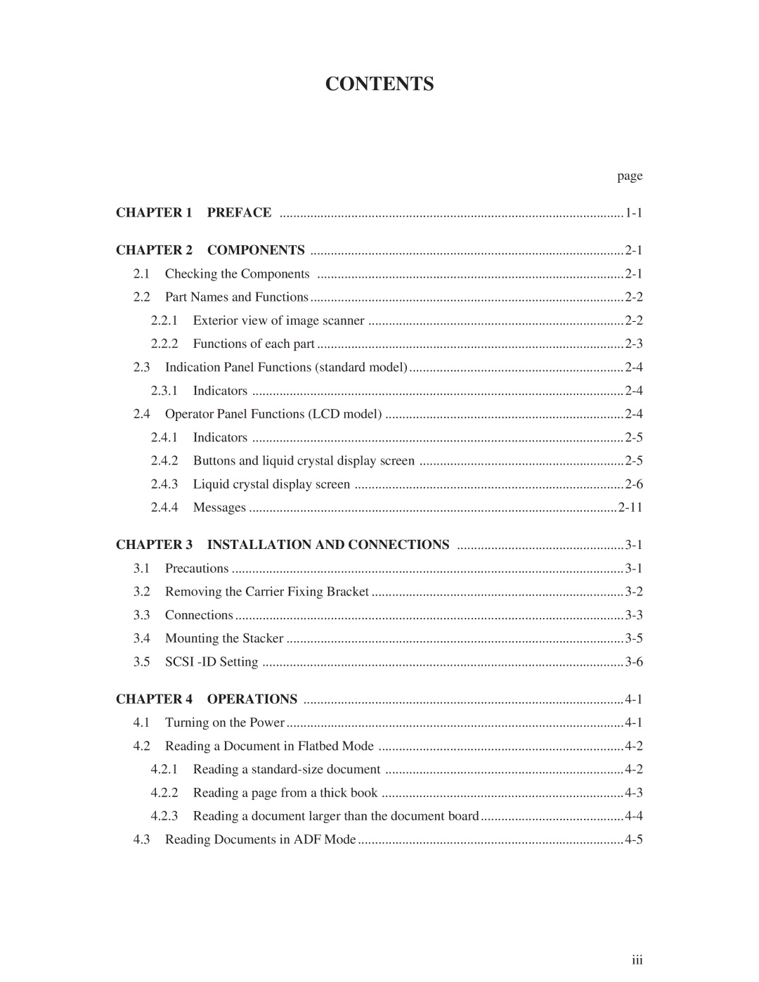 Fujitsu M3096EX/GX manual Contents 