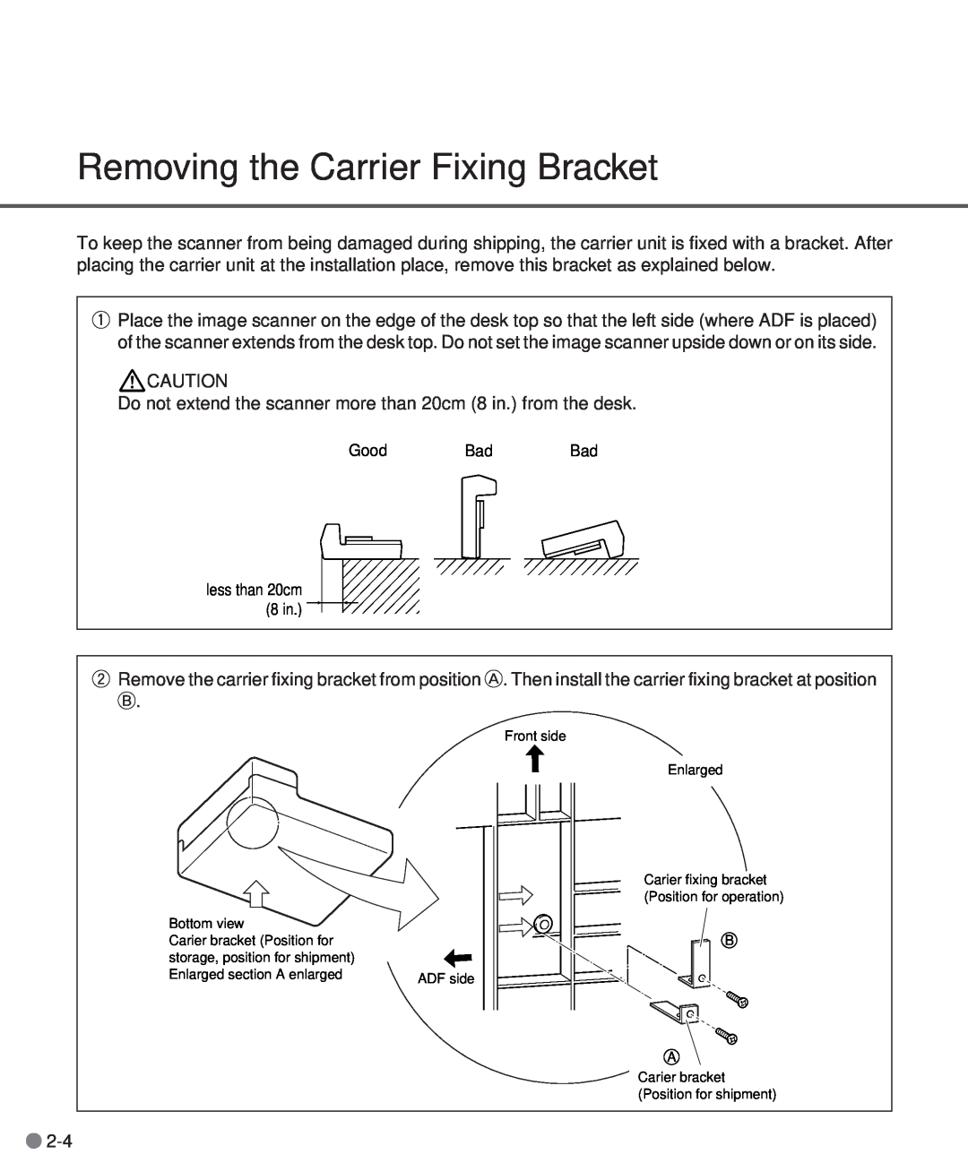 Fujitsu M3097DE, M3097DG manual Removing the Carrier Fixing Bracket 