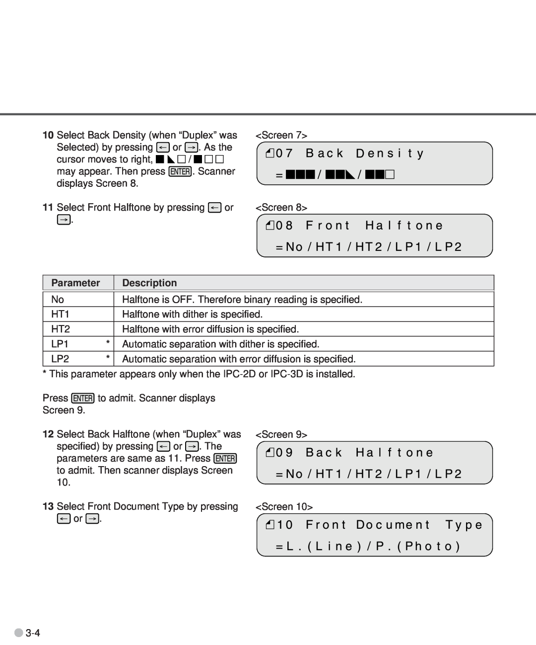 Fujitsu M3097DG, M3097DE manual Parameter, Description 