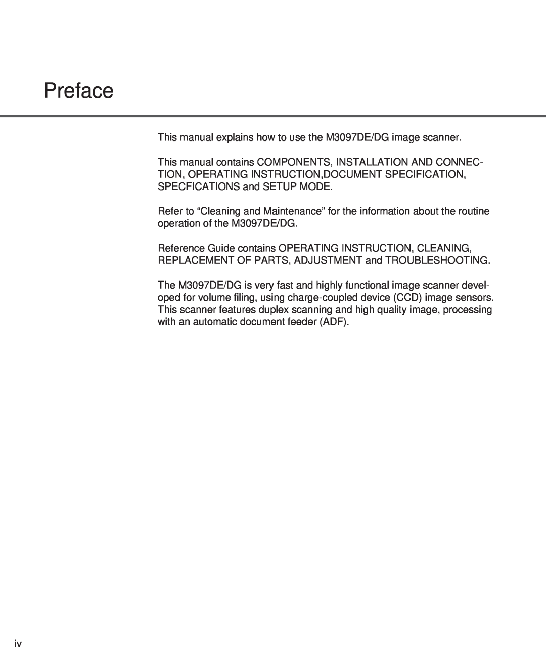 Fujitsu M3097DG, M3097DE manual Preface 