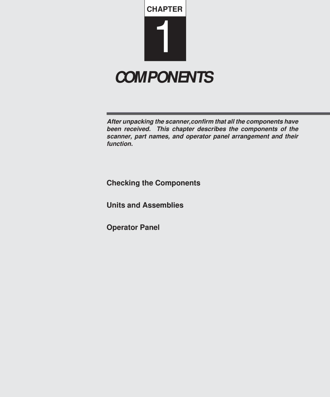 Fujitsu M3097DG, M3097DE manual Components 