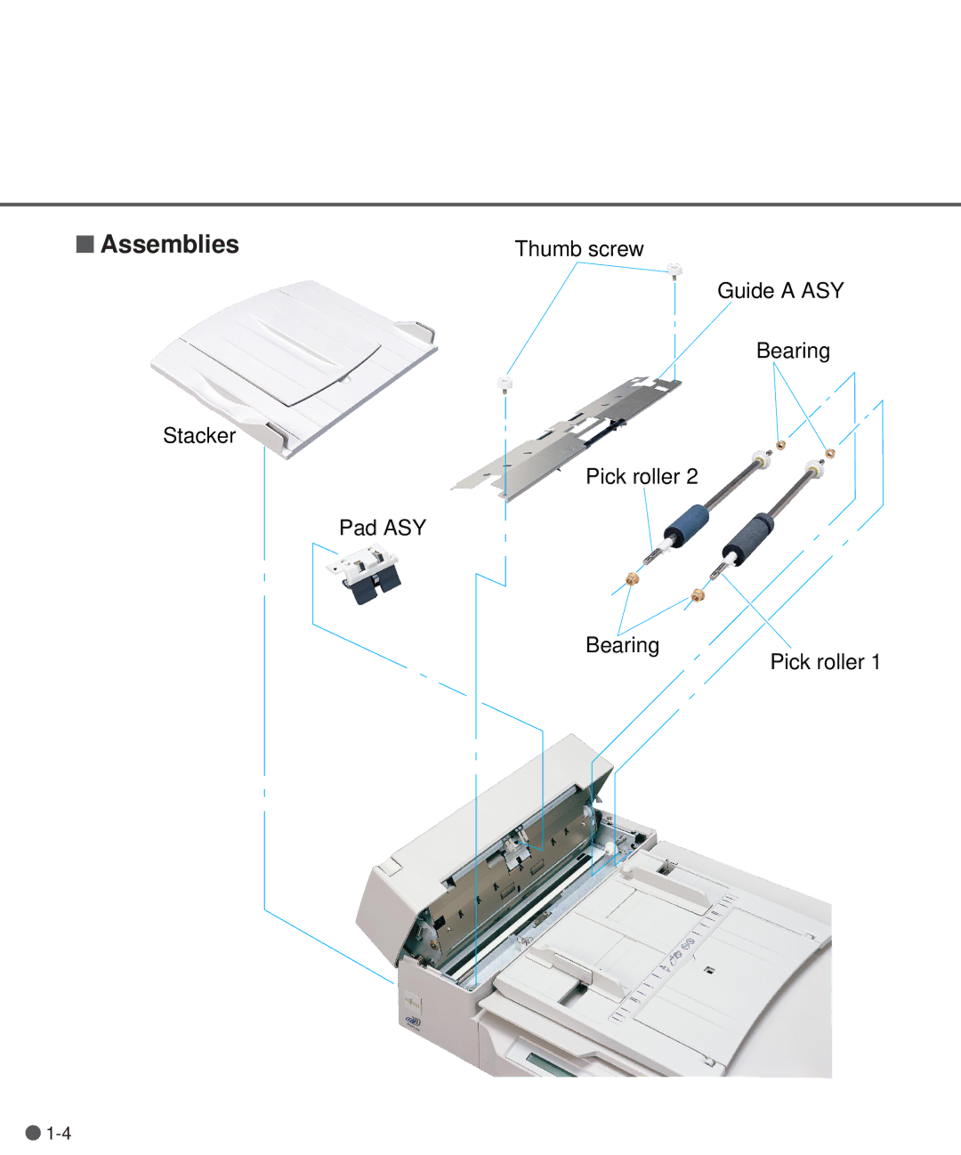 Fujitsu M3097DG, M3097DE manual Assemblies 